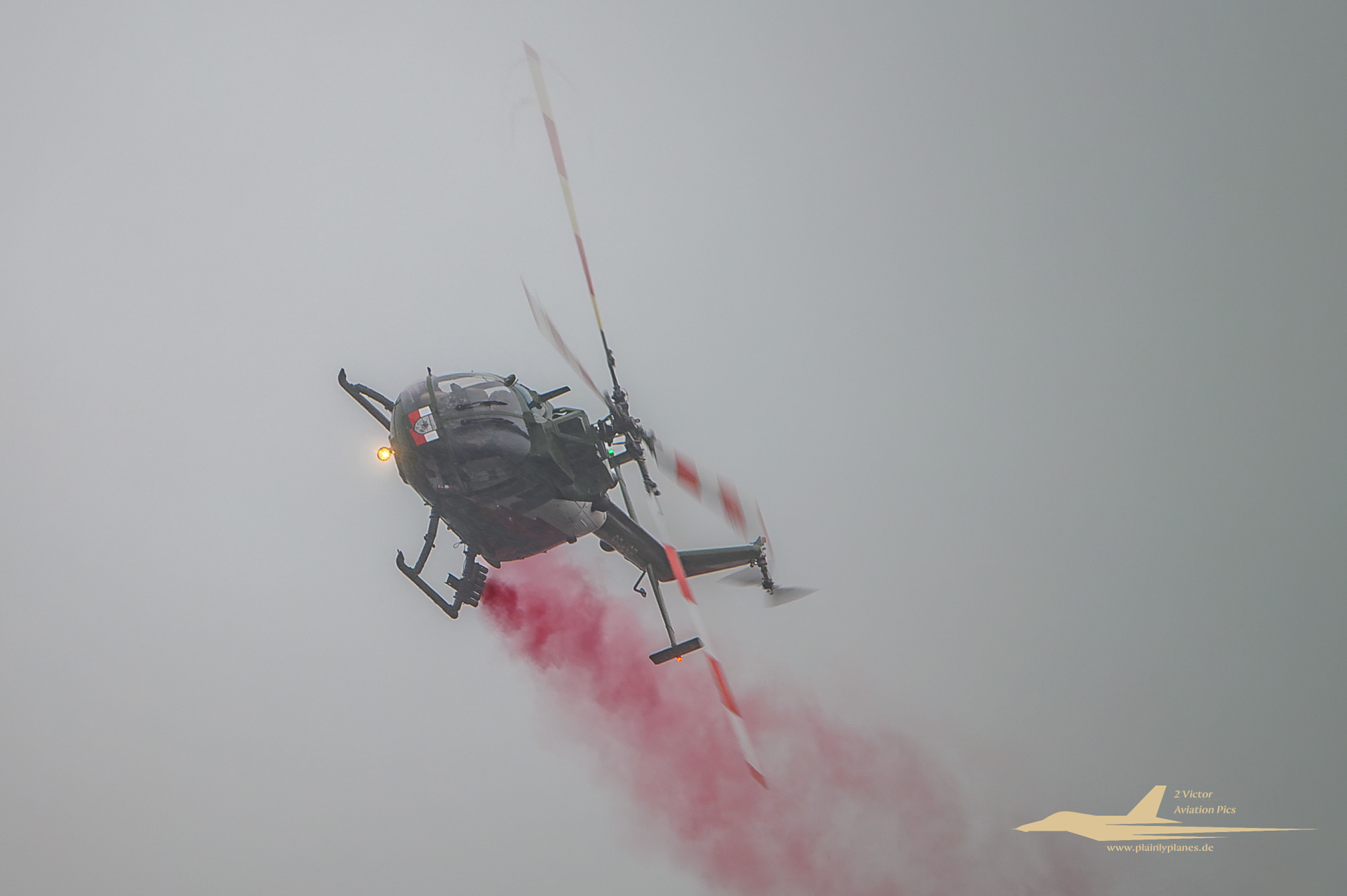 BO-105 in a slight rain shower