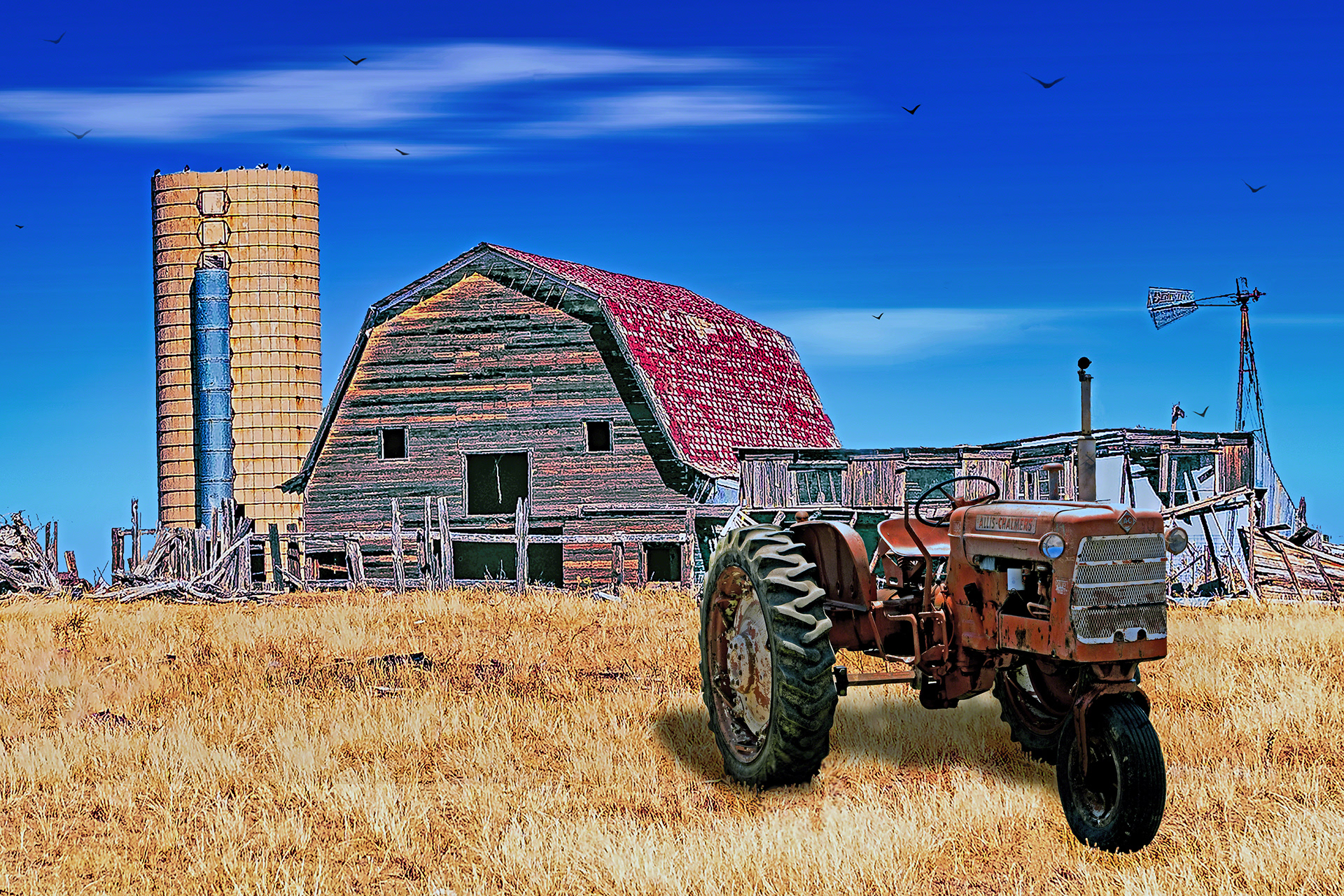 Weathered Colorado Barn and Tractor