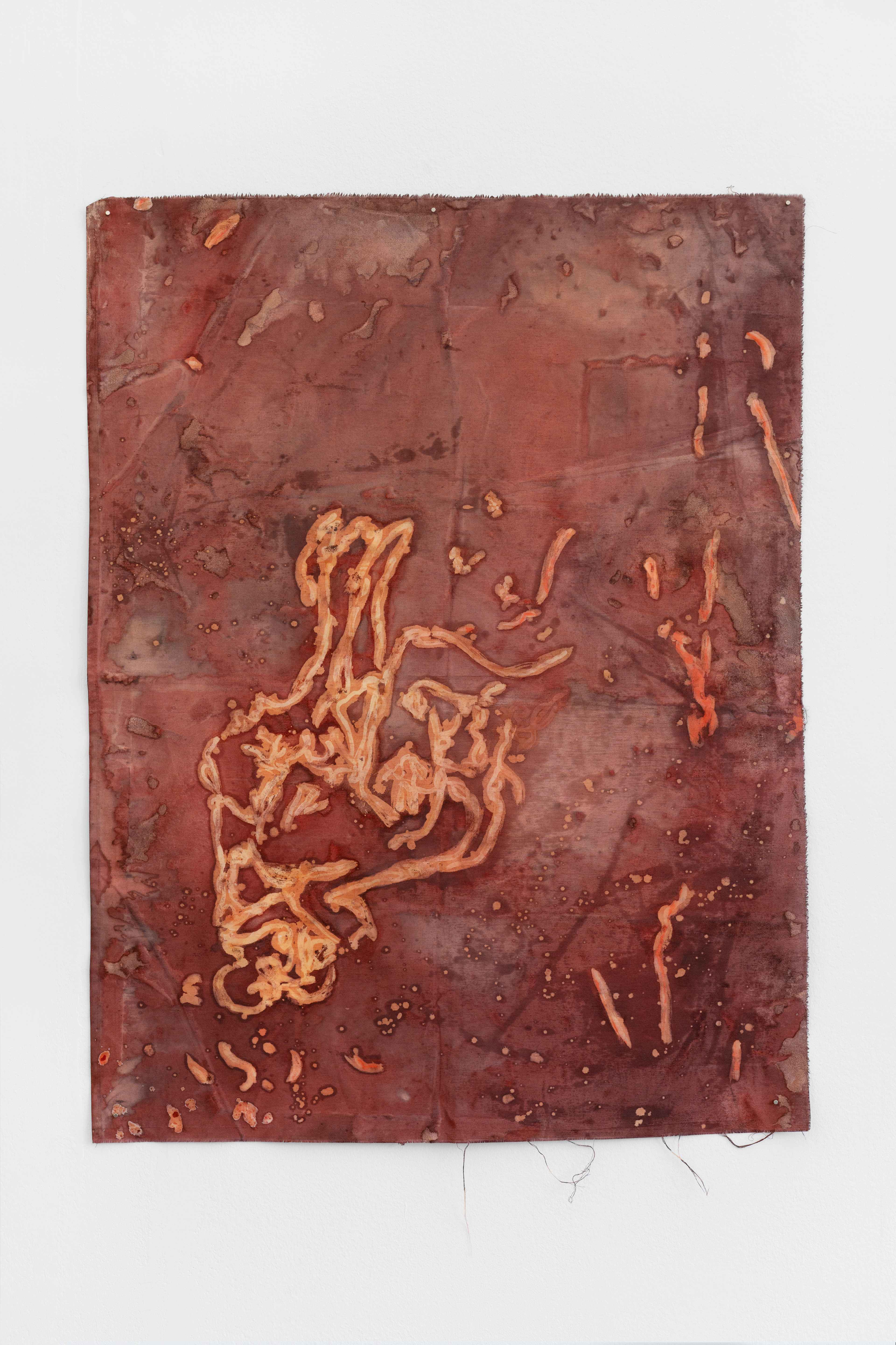 Wide Sargasso Sea (the 2nd Fire), 2024, Batik, pigment dye, laser cut, salt, wax on cotton blend fabric, 109 x 83 cm
