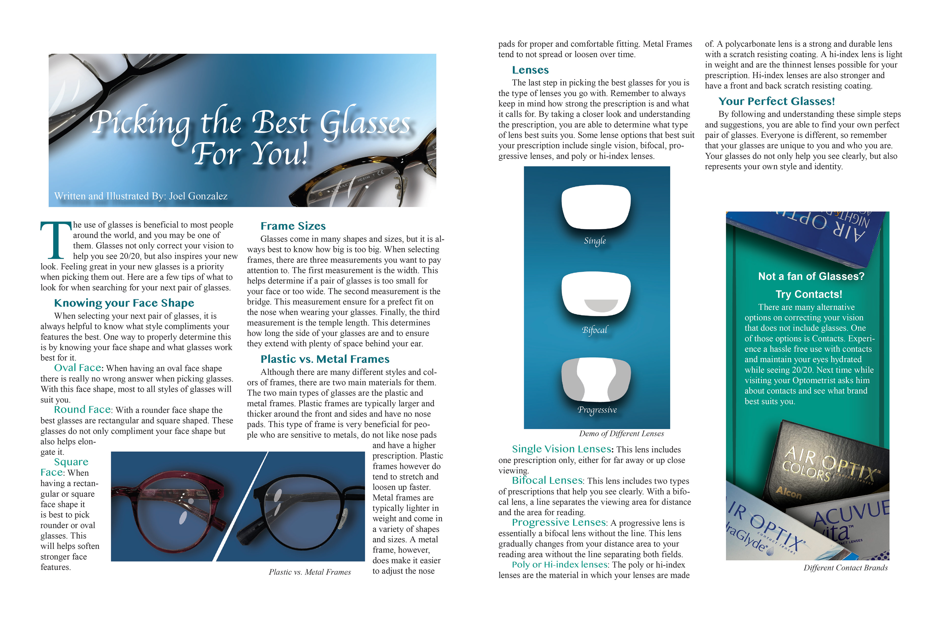 Picking the Best Glasses For You! Magazine Spread