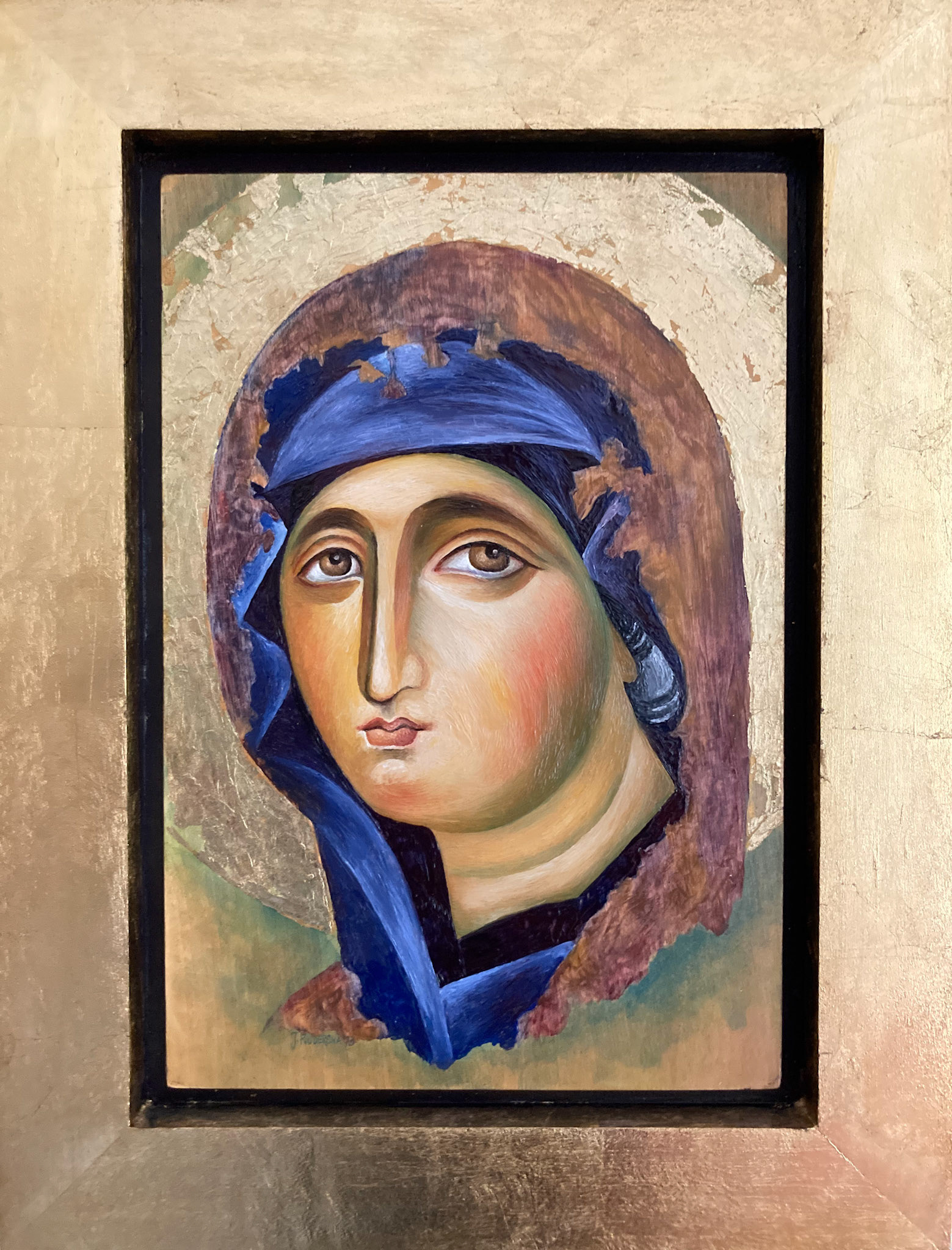 God Mother Avocata,mixed media-hot encaustic and egg tempera, 35x46x4cm