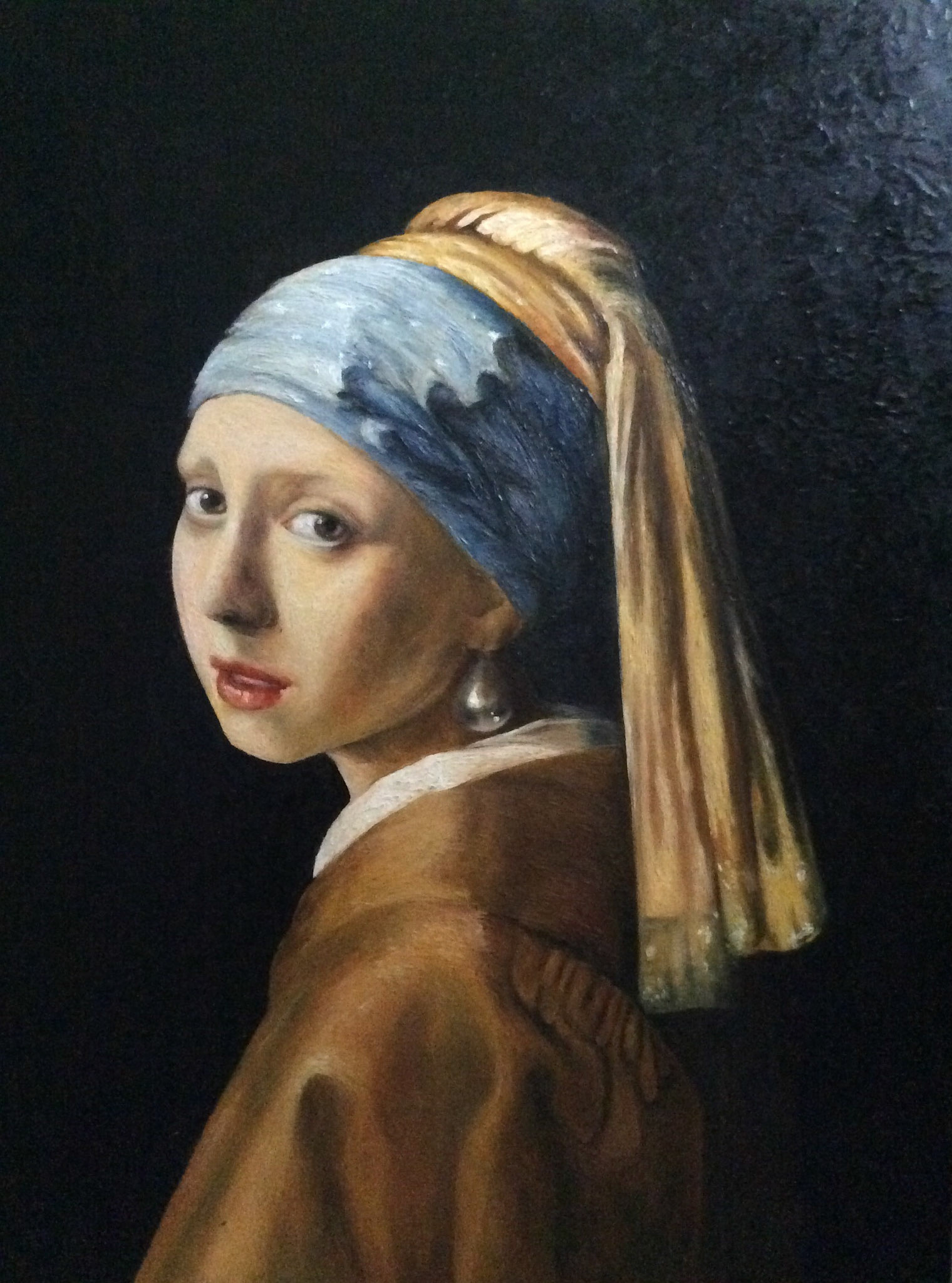 Copy of a "Girl with a Pearl Earring"(J.Vermeer),30x40x3cm