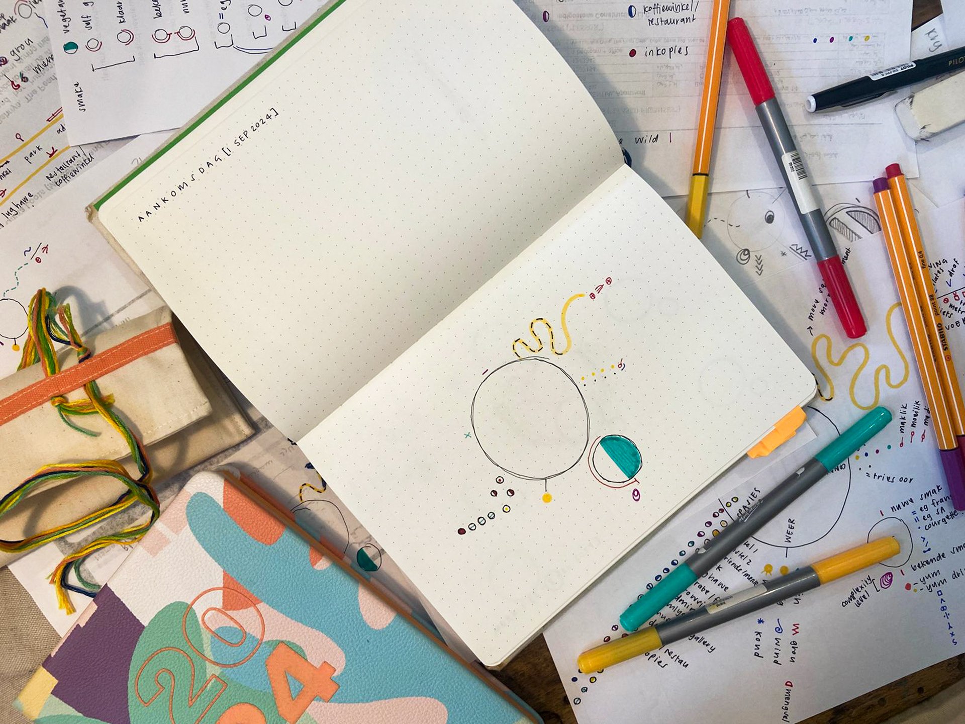 The beginning of Olivia's first design in her book!