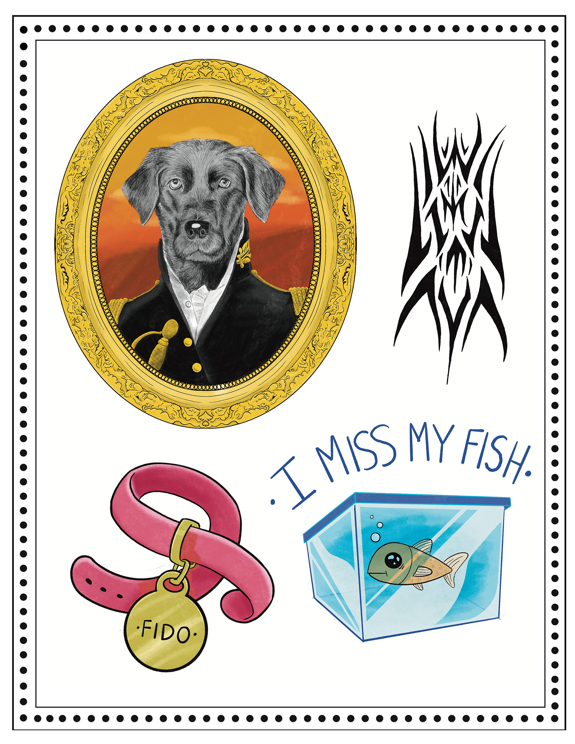 pets tattoo flash by austin taylor artist, graphic designer, illustrator of wasted inc