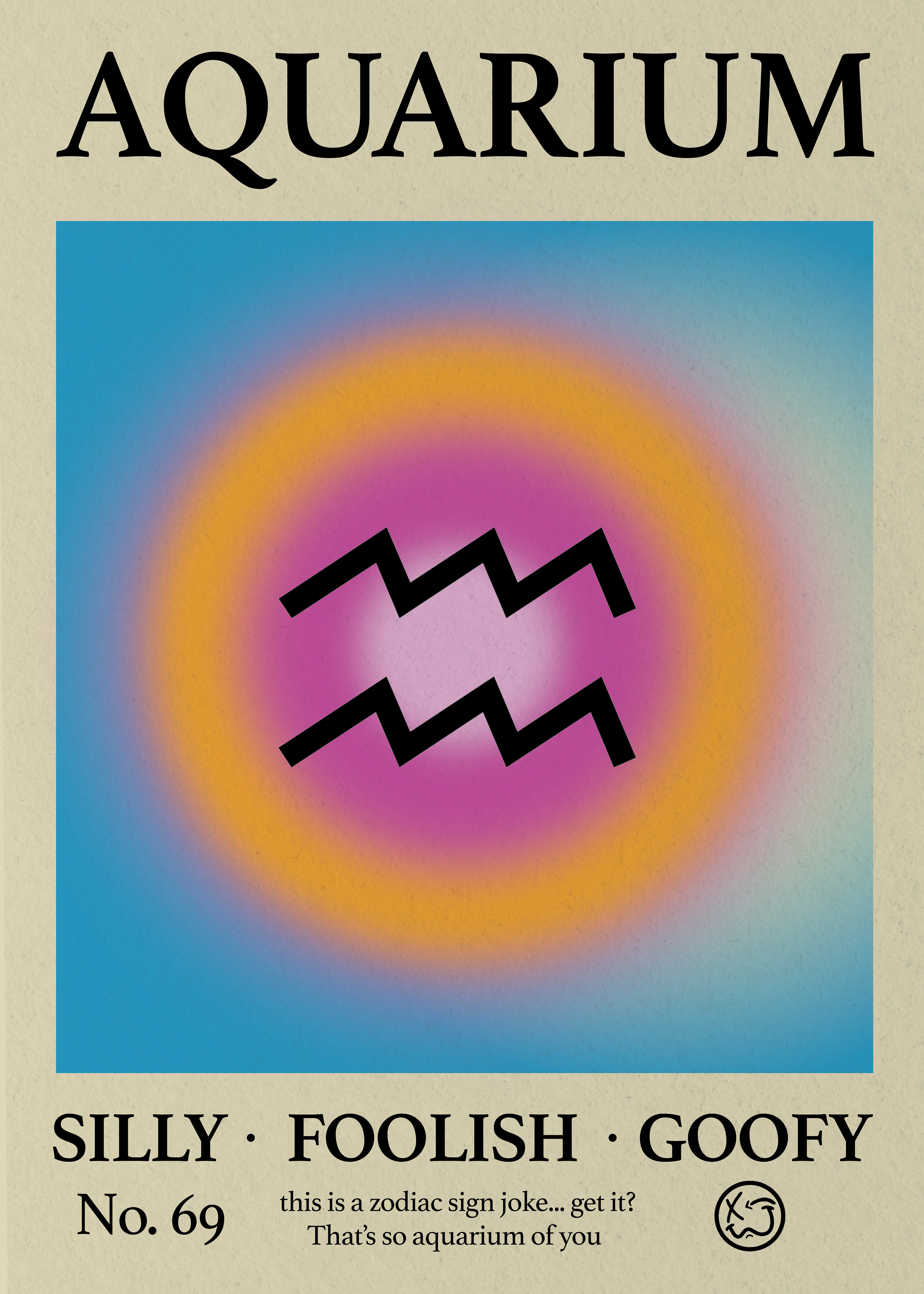 Zodiac sign Aquarius graphic design poster by austin taylor
