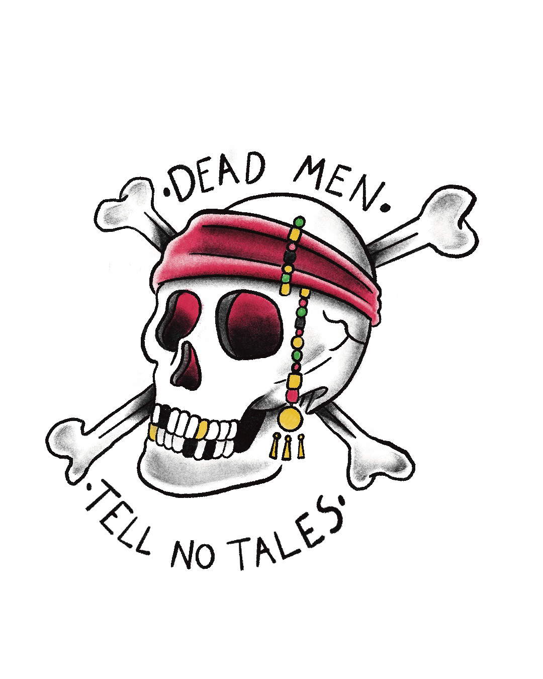 dead men tell no tales pirates tattoo by austin taylor graphic designer of wasted inc.