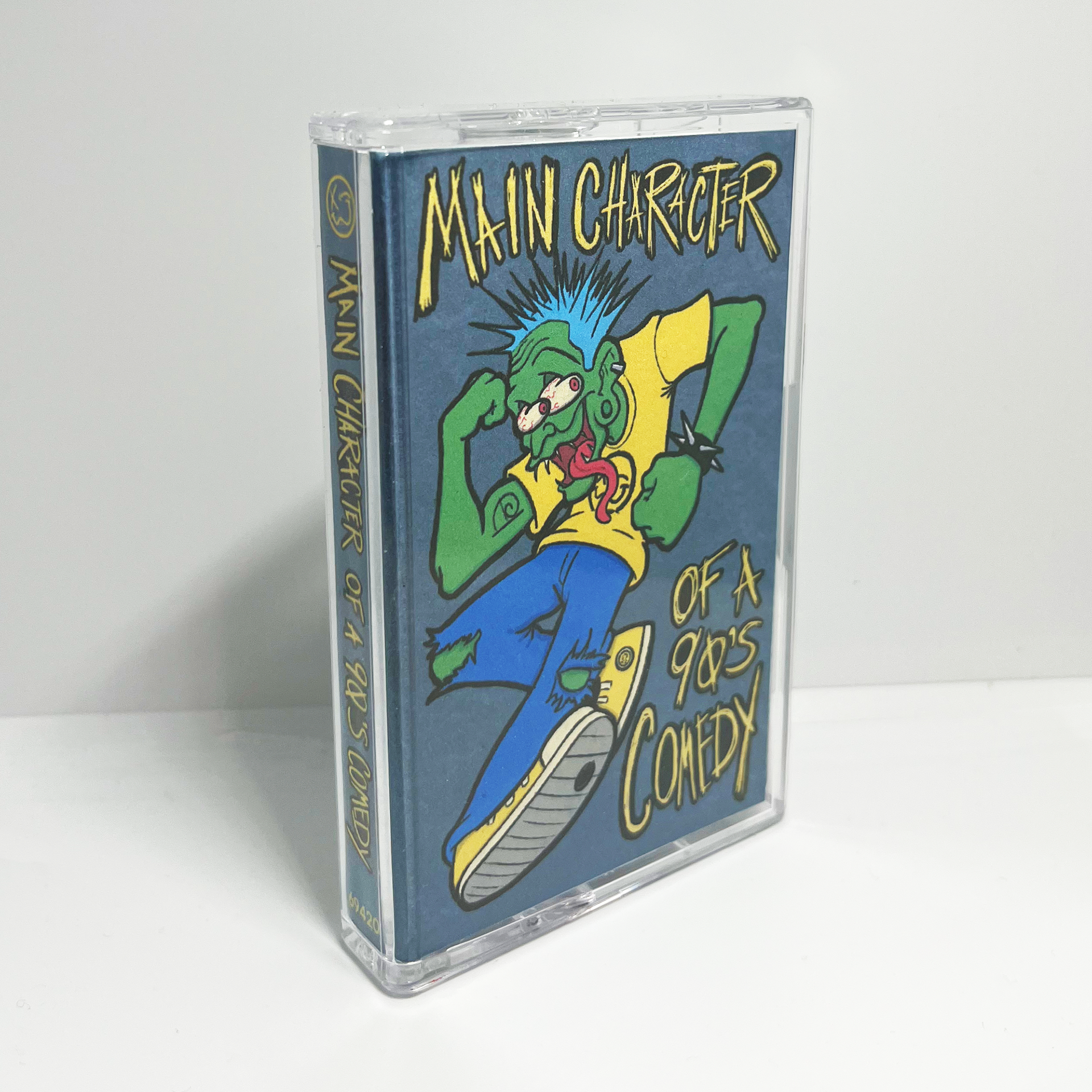 main character of a 90s comedy cassette design by austin taylor graphic designer of wasted inc