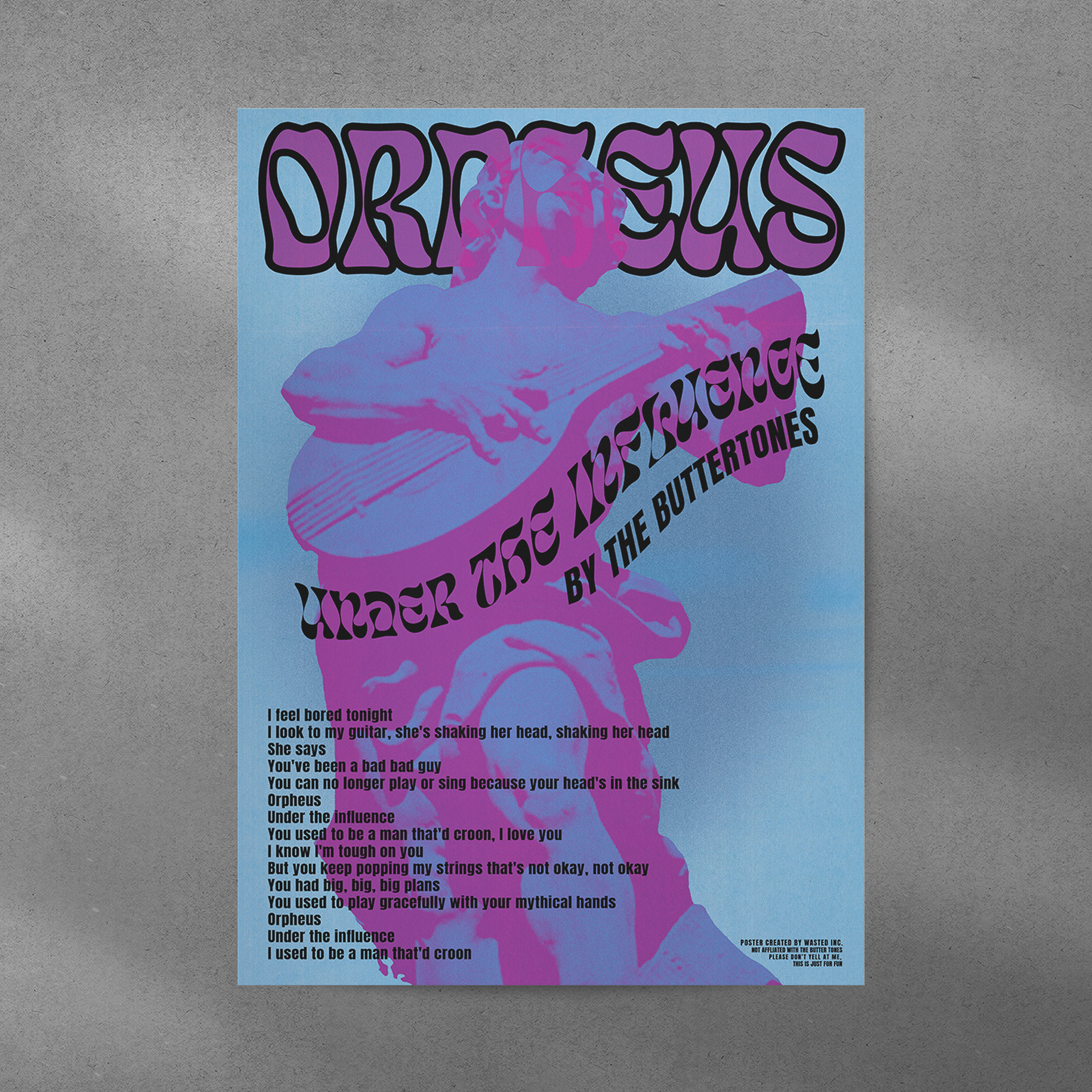 Orpheus under the influence graphic design poster by austin taylor