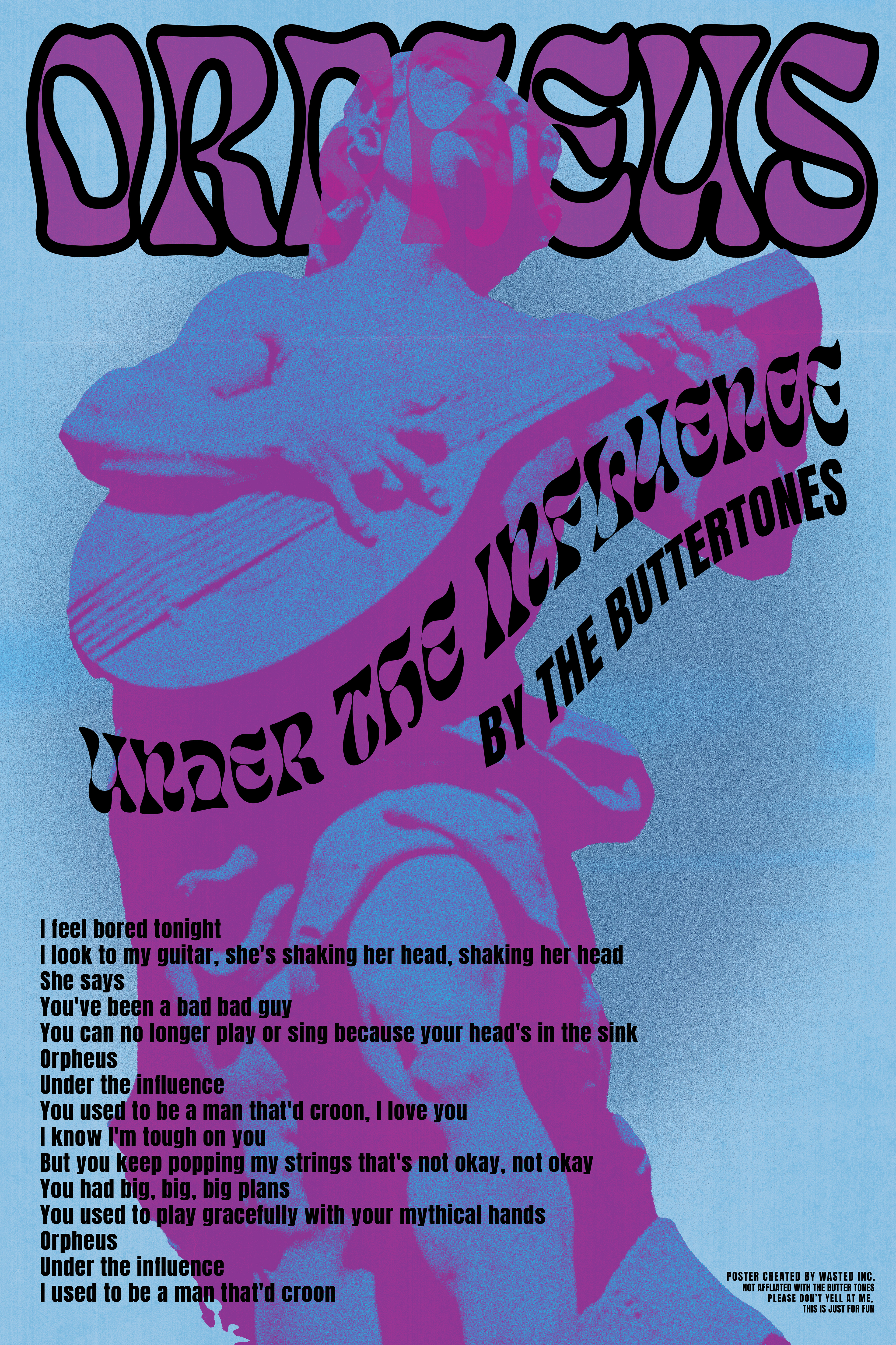 Orpheus under the influence graphic design poster by austin taylor