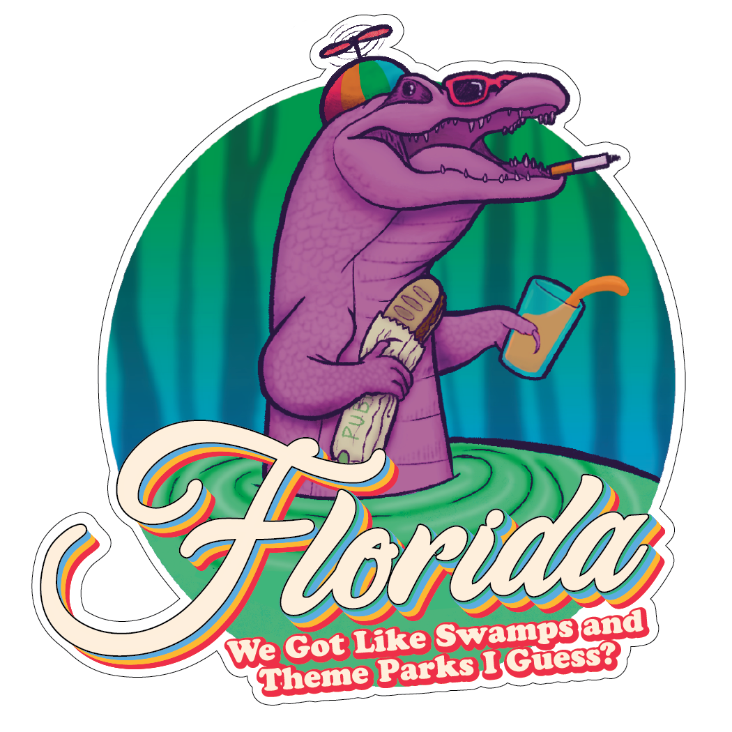 Florida sticker by austin taylor of wasted inc illustrator artist
