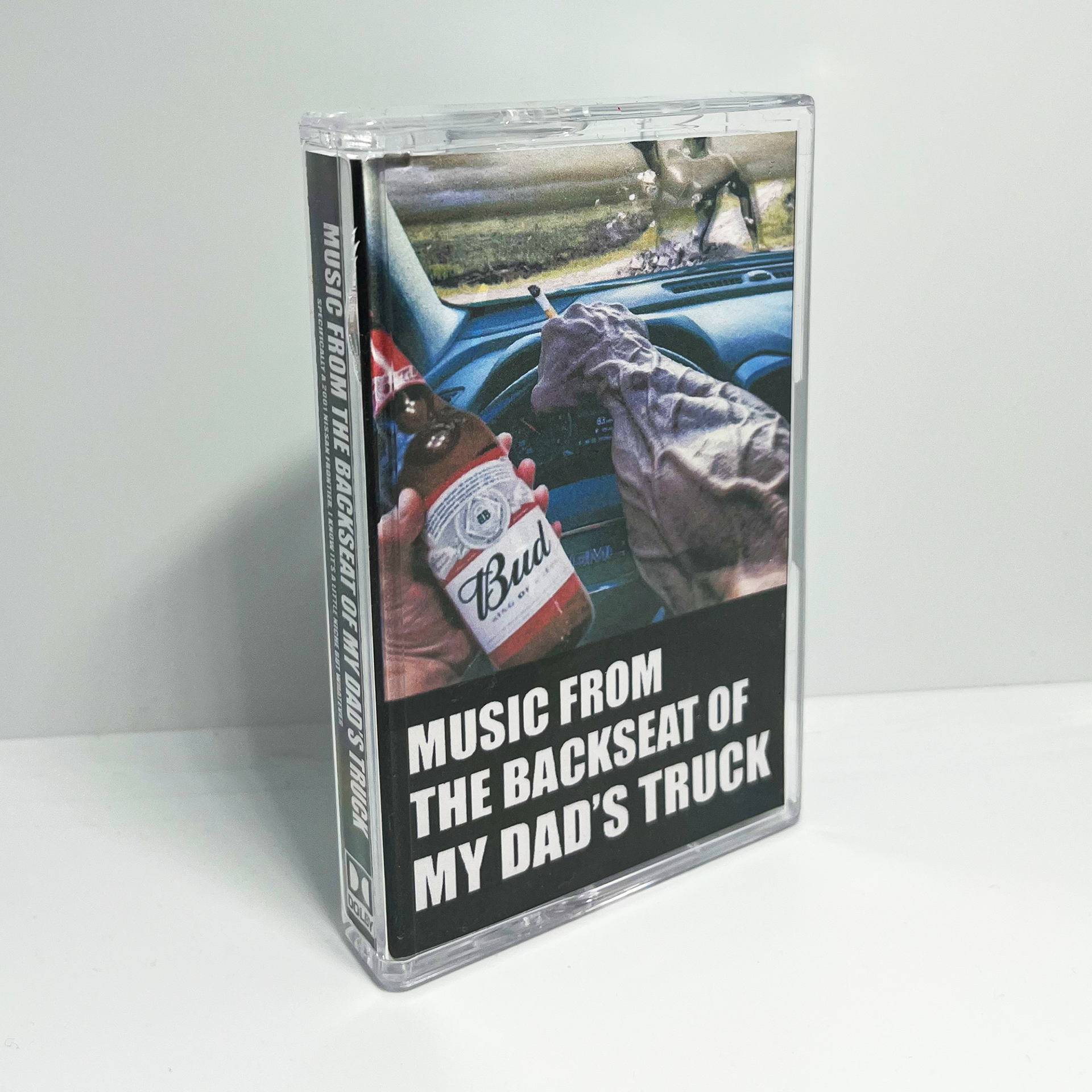 music from the backseat of my dads truck cassette tape graphic design austin taylor wasted inc.