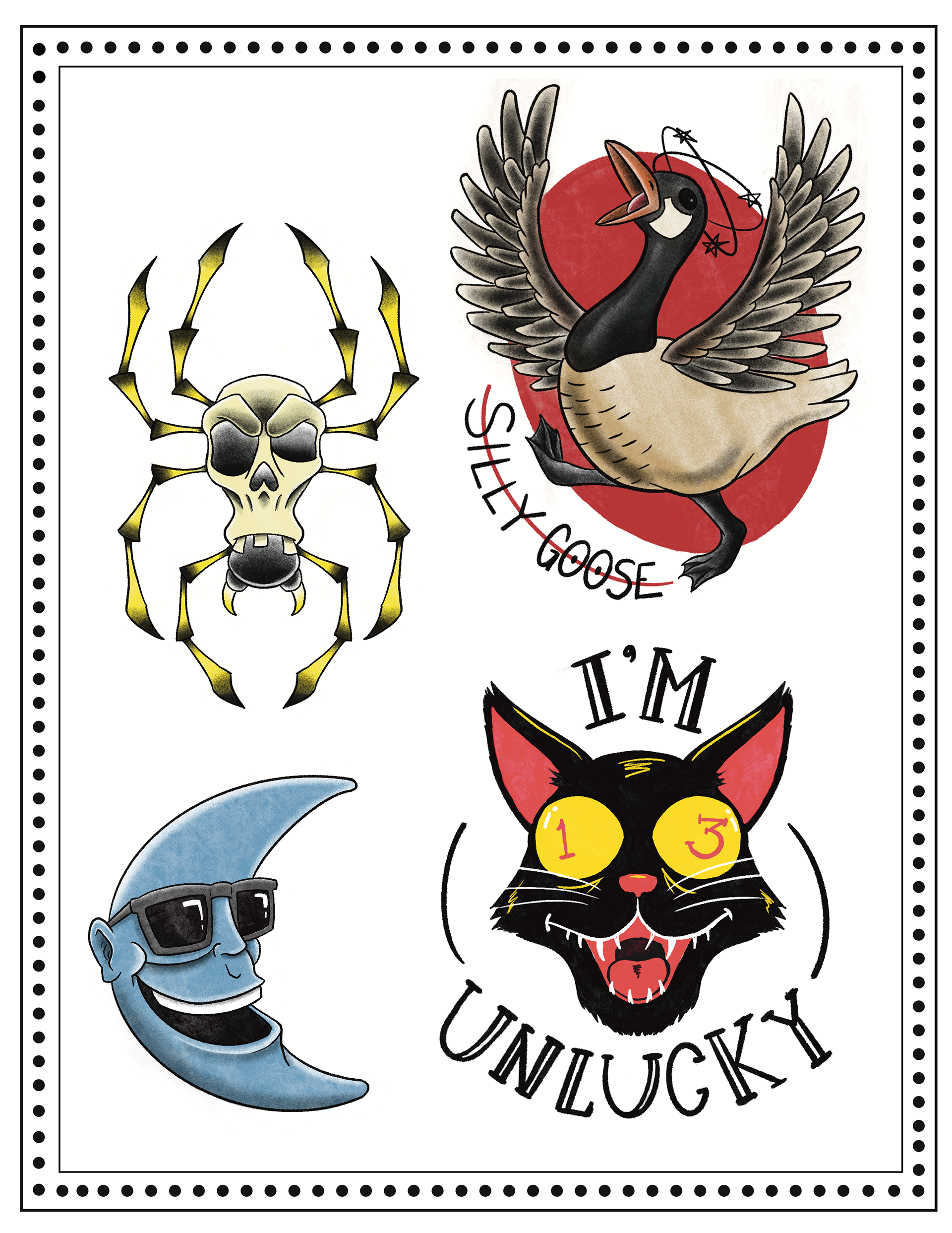 american traditional tattoo flash by austin taylor artist, graphic designer, illustrator of wasted inc