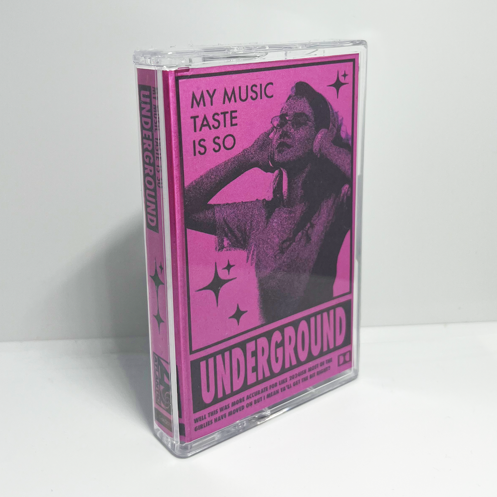 my music taste is so underground cassette tape graphic design austin taylor wasted inc.