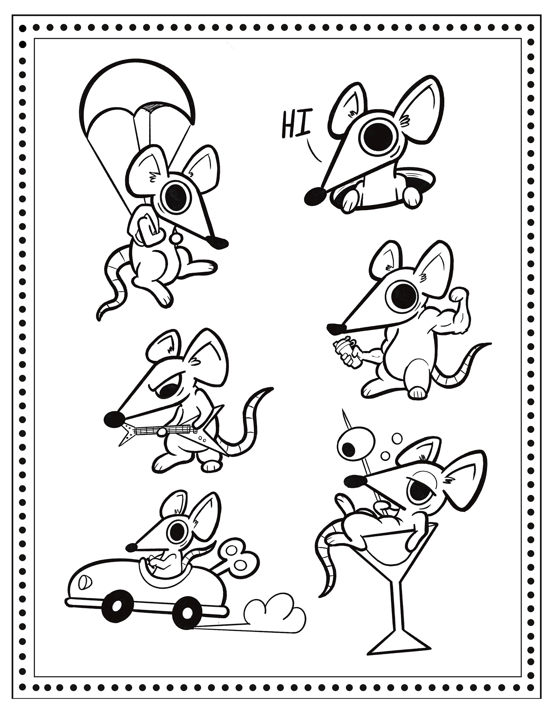 rat tattoo flash by austin taylor artist, graphic designer, illustrator of wasted inc