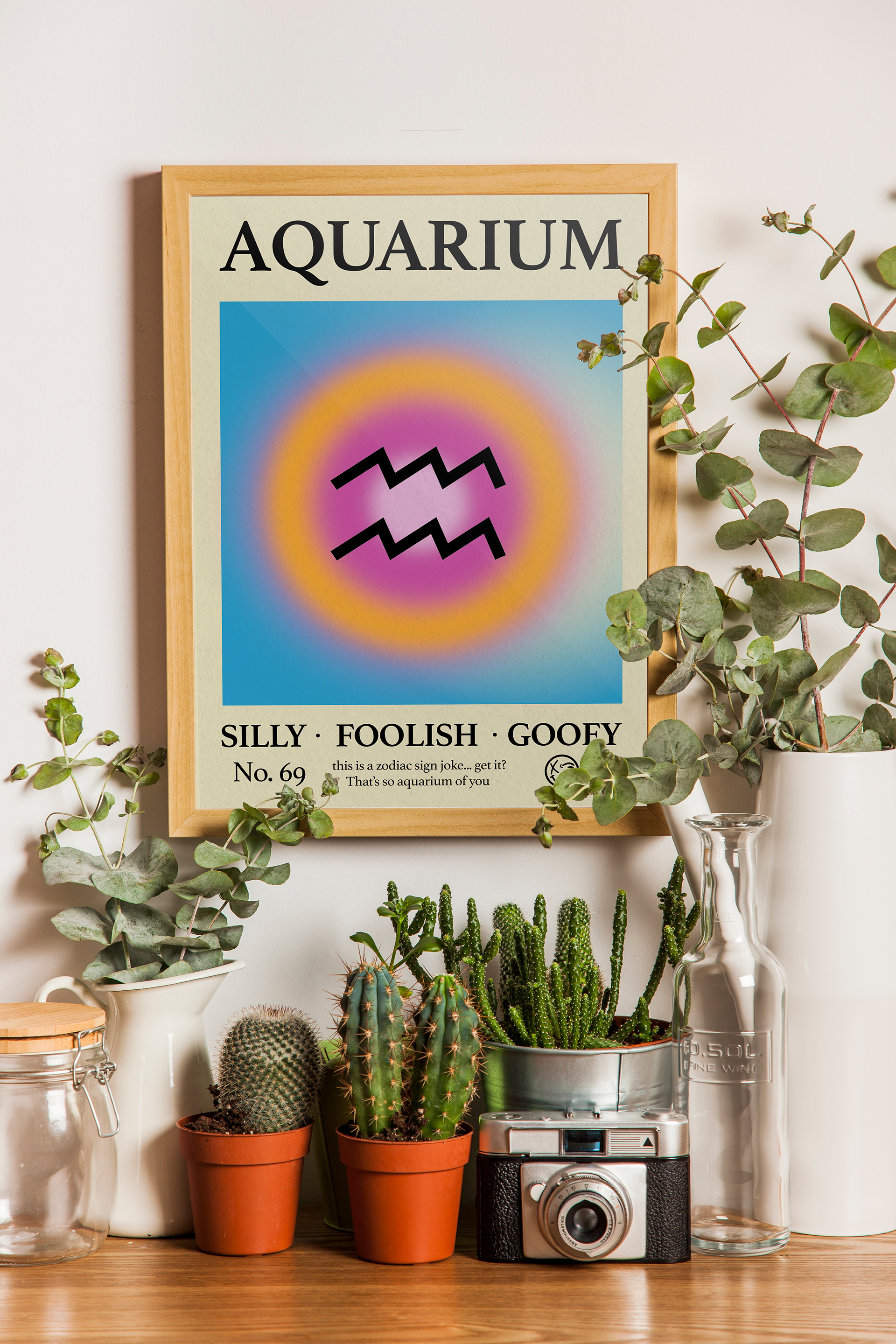Zodiac sign Aquarius graphic design poster by austin taylor
