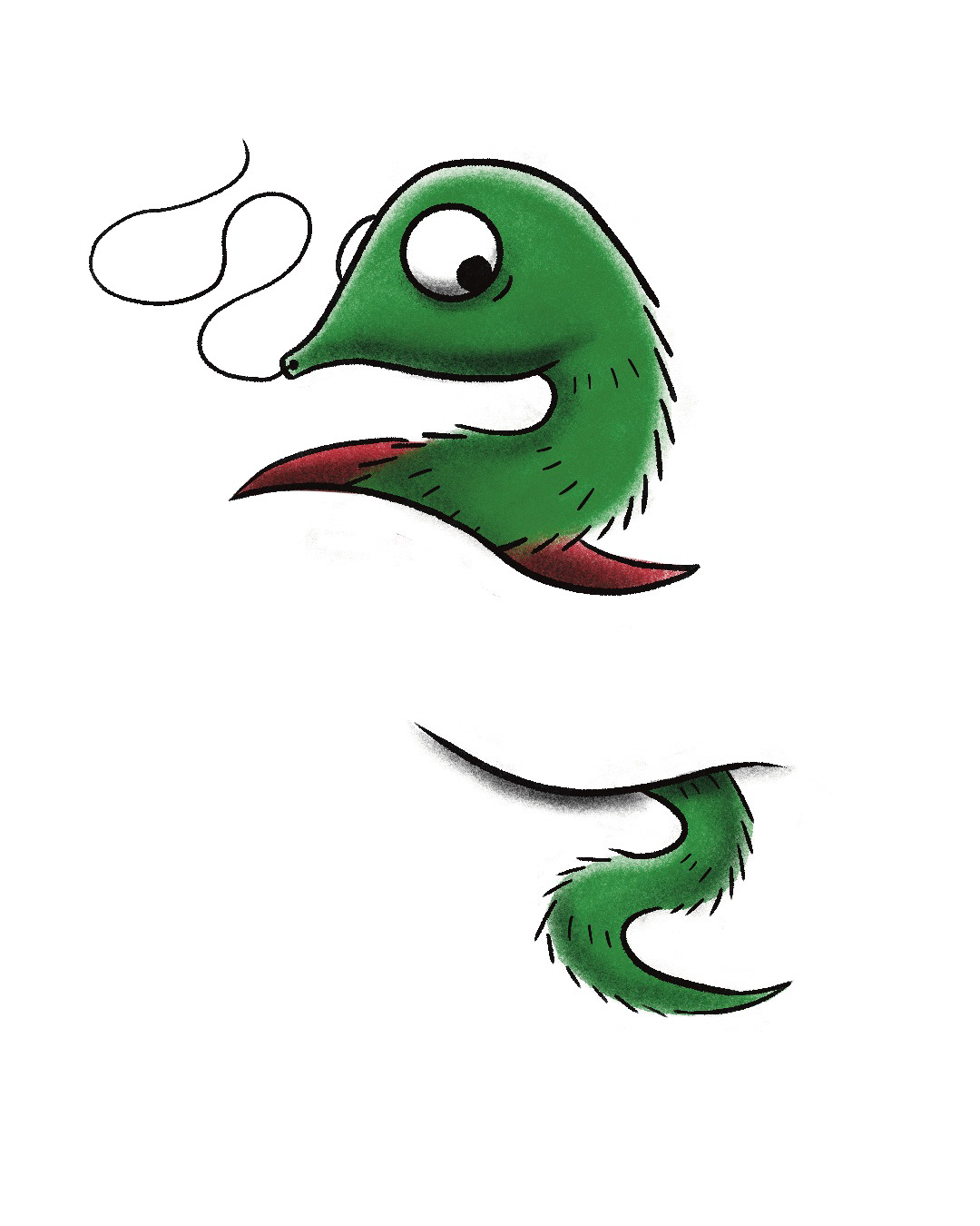 toy worm american traditional tattoo by austin taylor graphic designer of wasted inc.