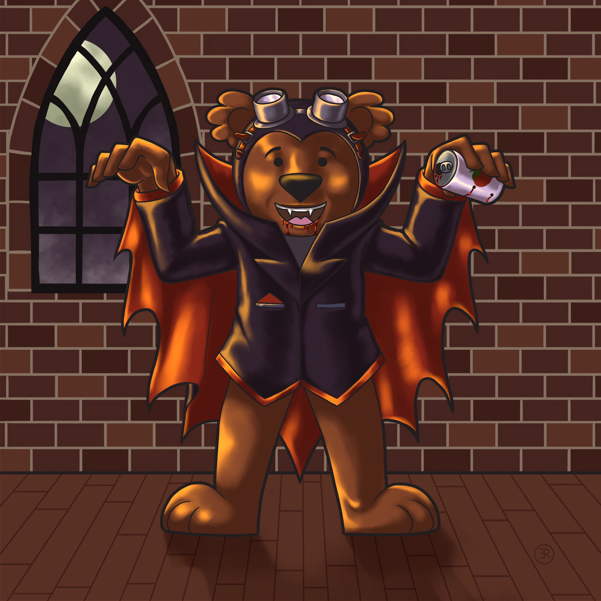 Adventure Ted as a vampire
