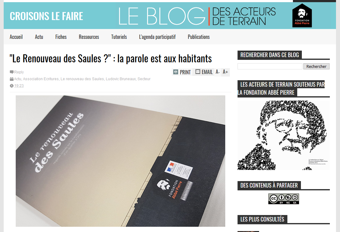 A voir des vidéos sur le blog de la Fondation Abbé Pierre