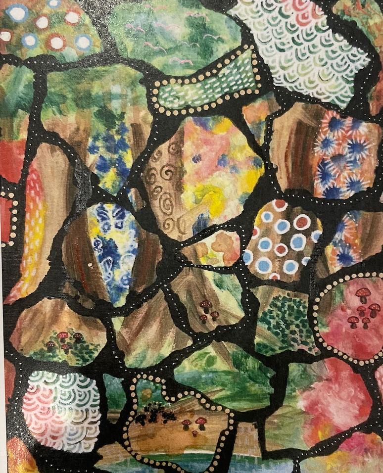 my daughters painting, overlays and textures