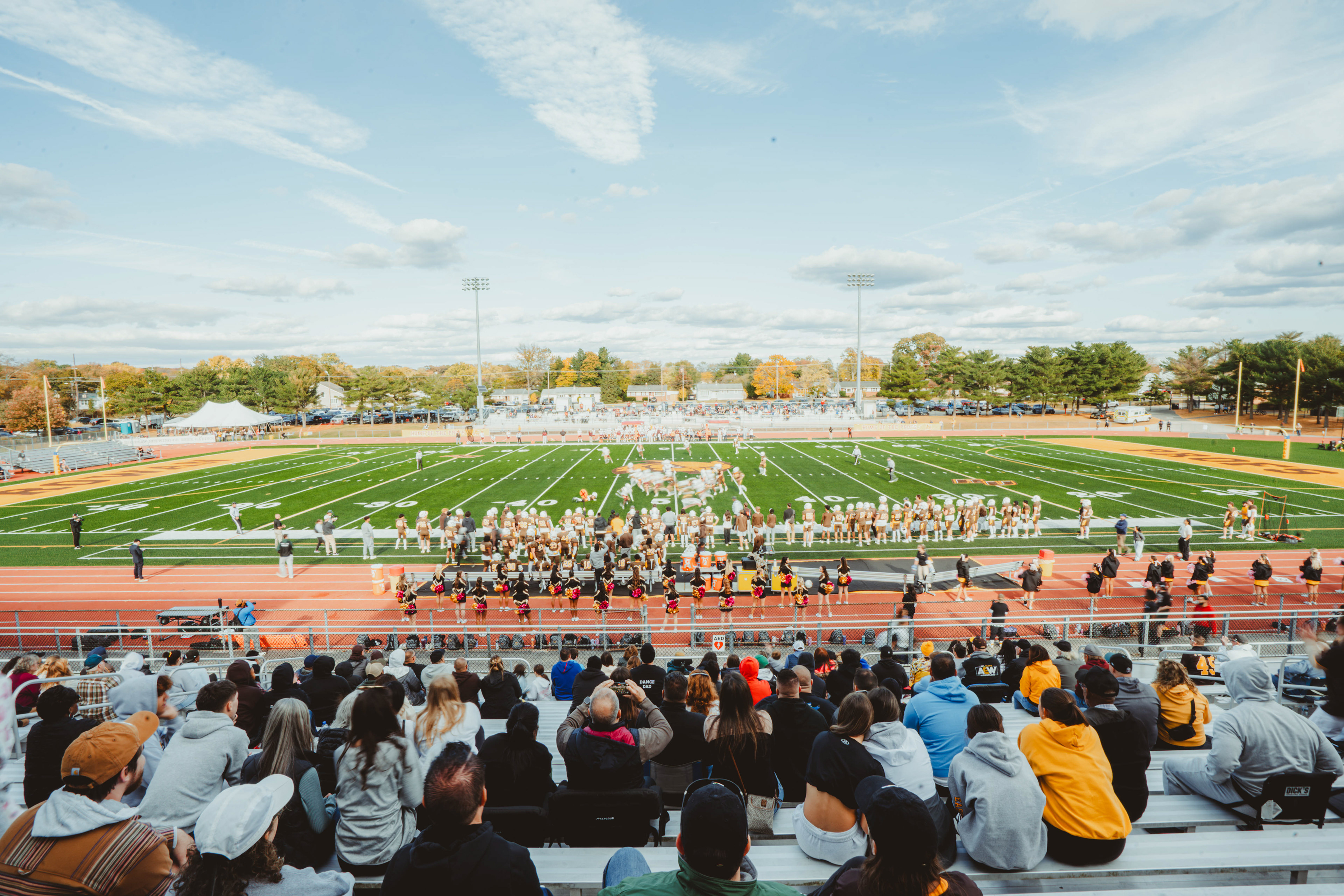 Fans watch Rowan University host Salisbury University at Coach Richard Wackar Stadium in Glassboro, N.J., on Oct. 25, 2025.