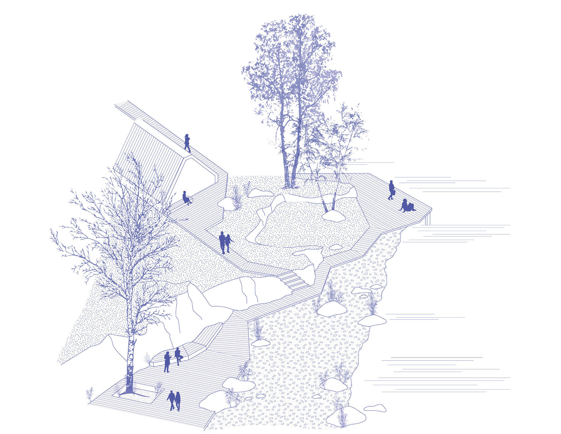 principedetail van wandelroute door het getijdepark