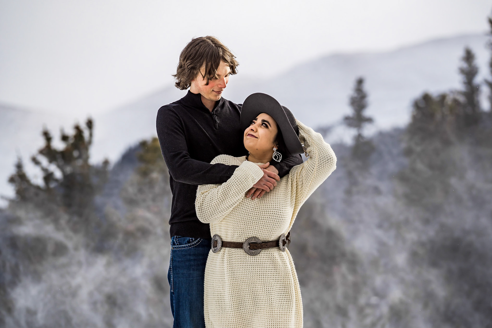 Fun, chill engagement session at Echo Lake in Evergreen, Colorado