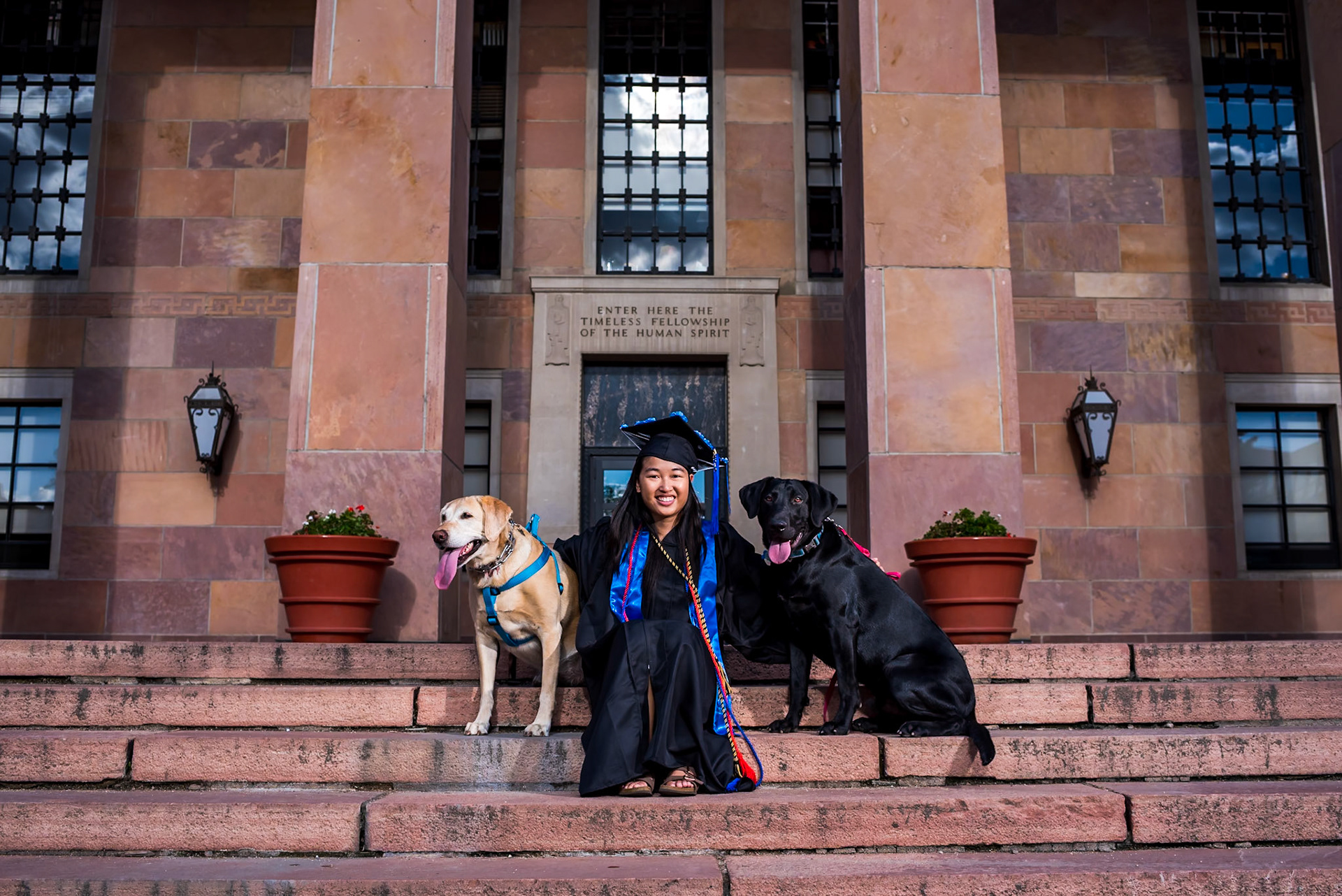 College graduation photos at University of Colorado in Boulder, CO