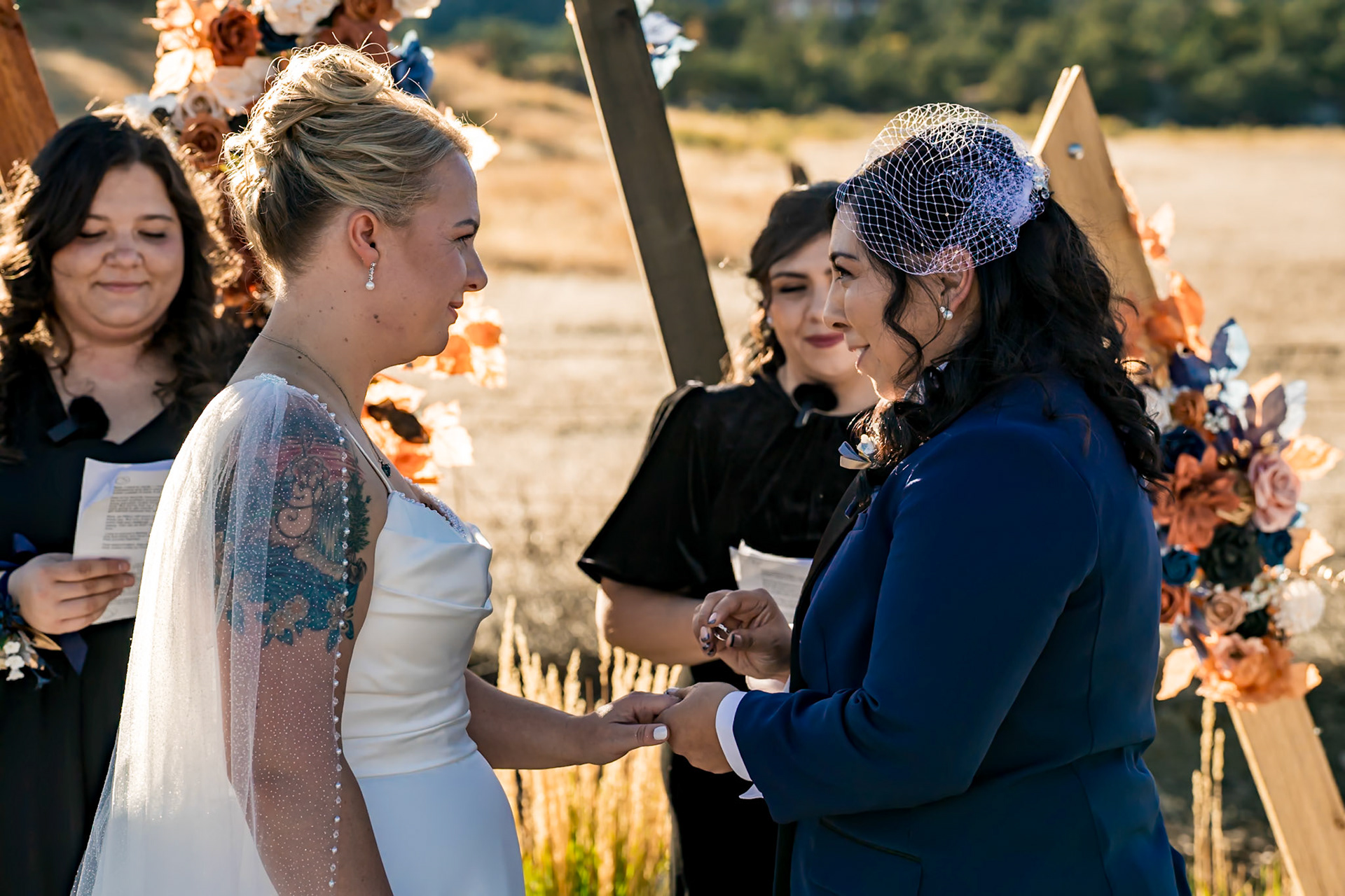 Fun Lesbian Fall Wedding at Marchand Ranch Events and Weddings in Canon City, Colorado