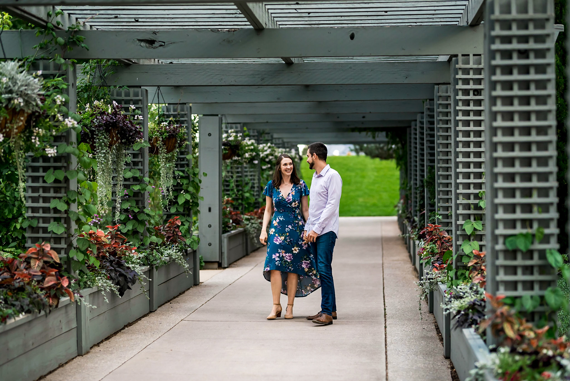 fun, chill engagement photography session at Denver Botanic Gardens