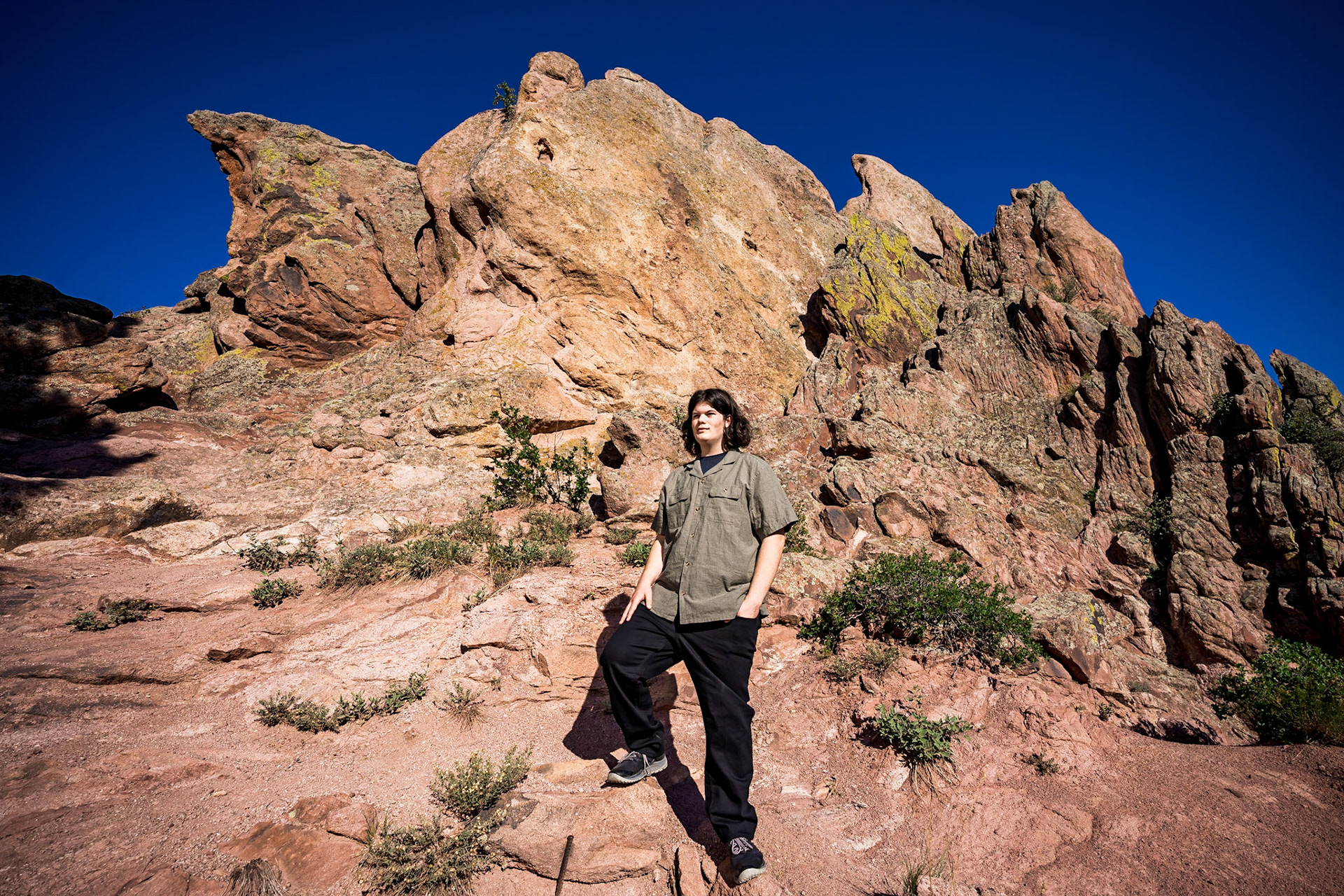 Fun, chill, and colorful high school senior portraits at Sanitas in Boulder, Colorado