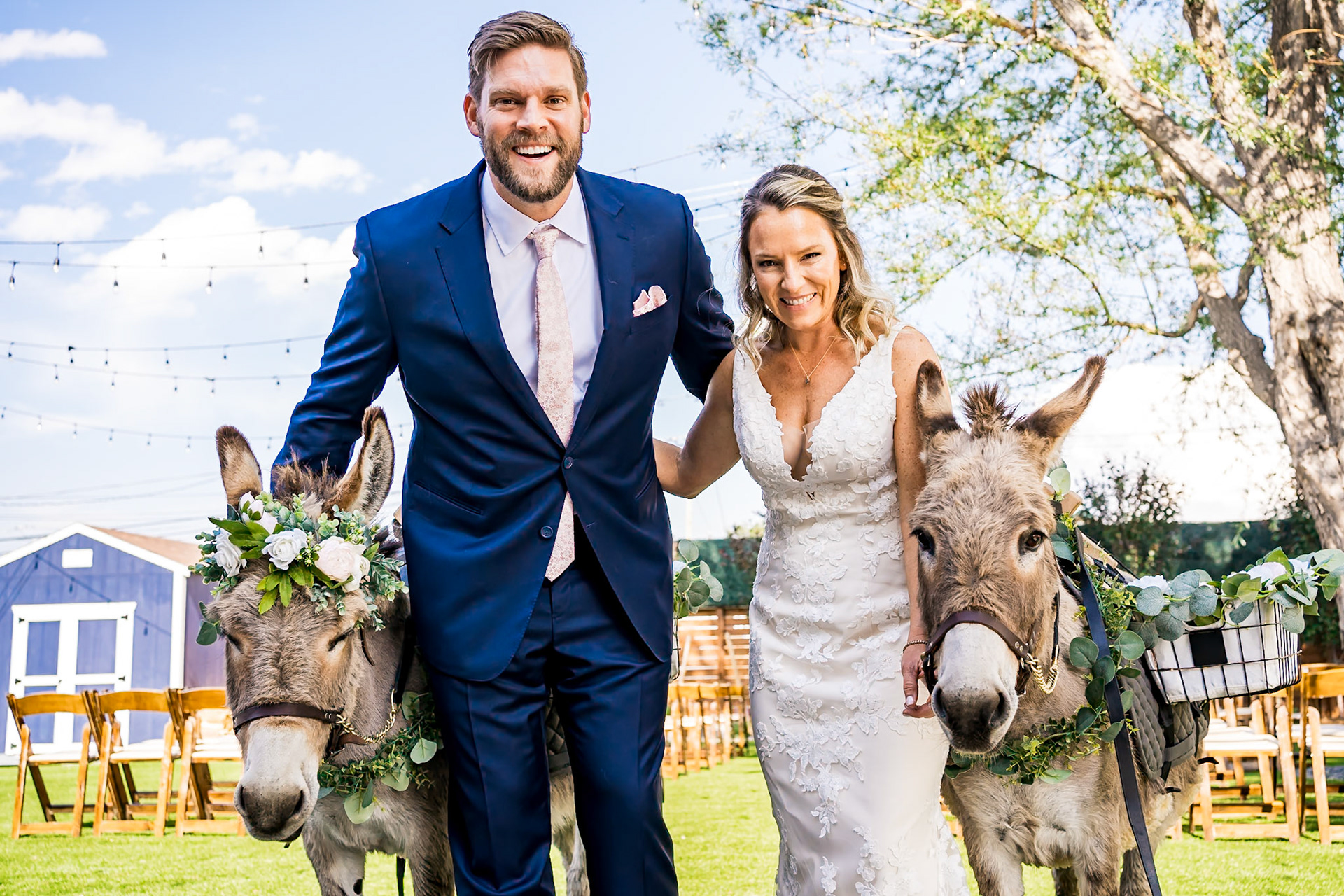 Summer wedding at Mountain Crust Pizza in Denver, CO featuring beverage burros