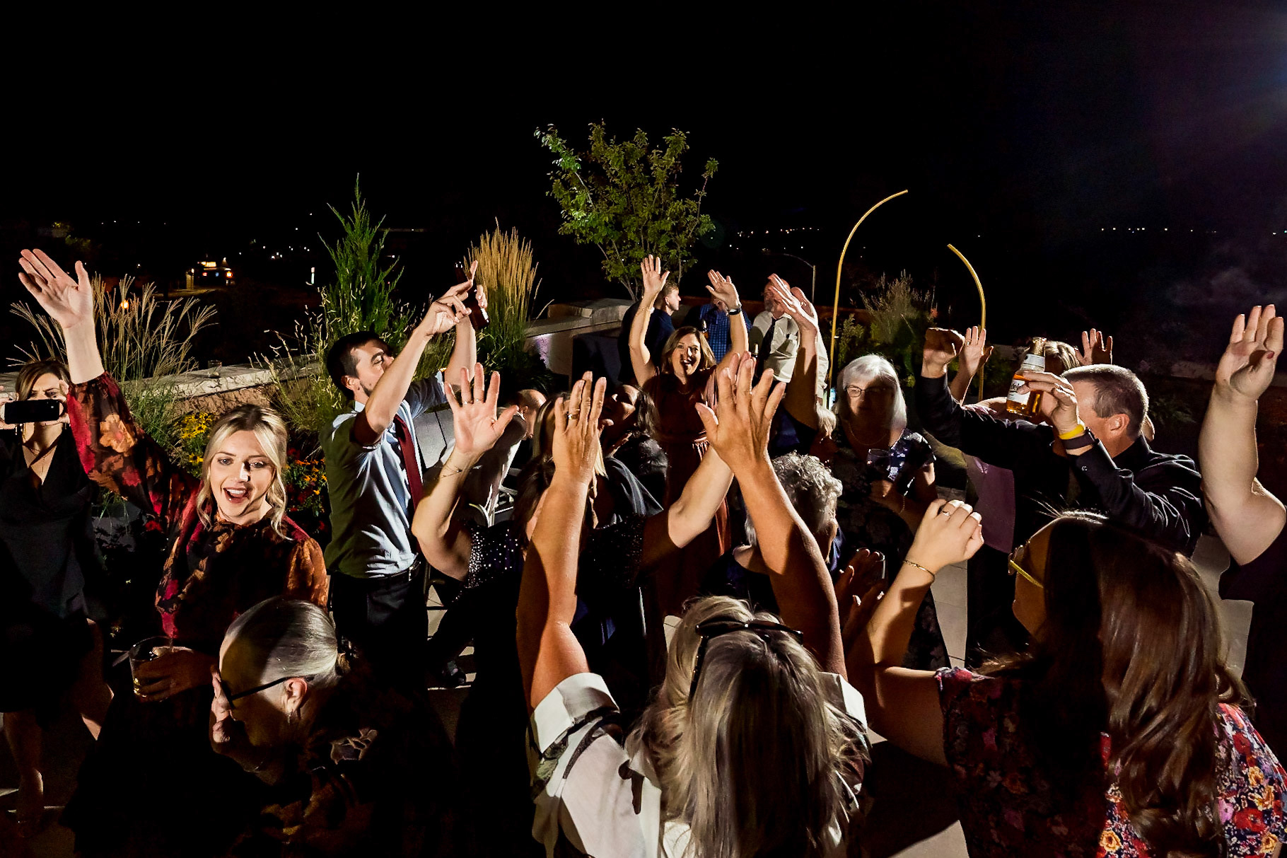 Fun, colorful, wedding at Shift Workspaces in Denver, CO with a stylish wedding party and dog ring bearer