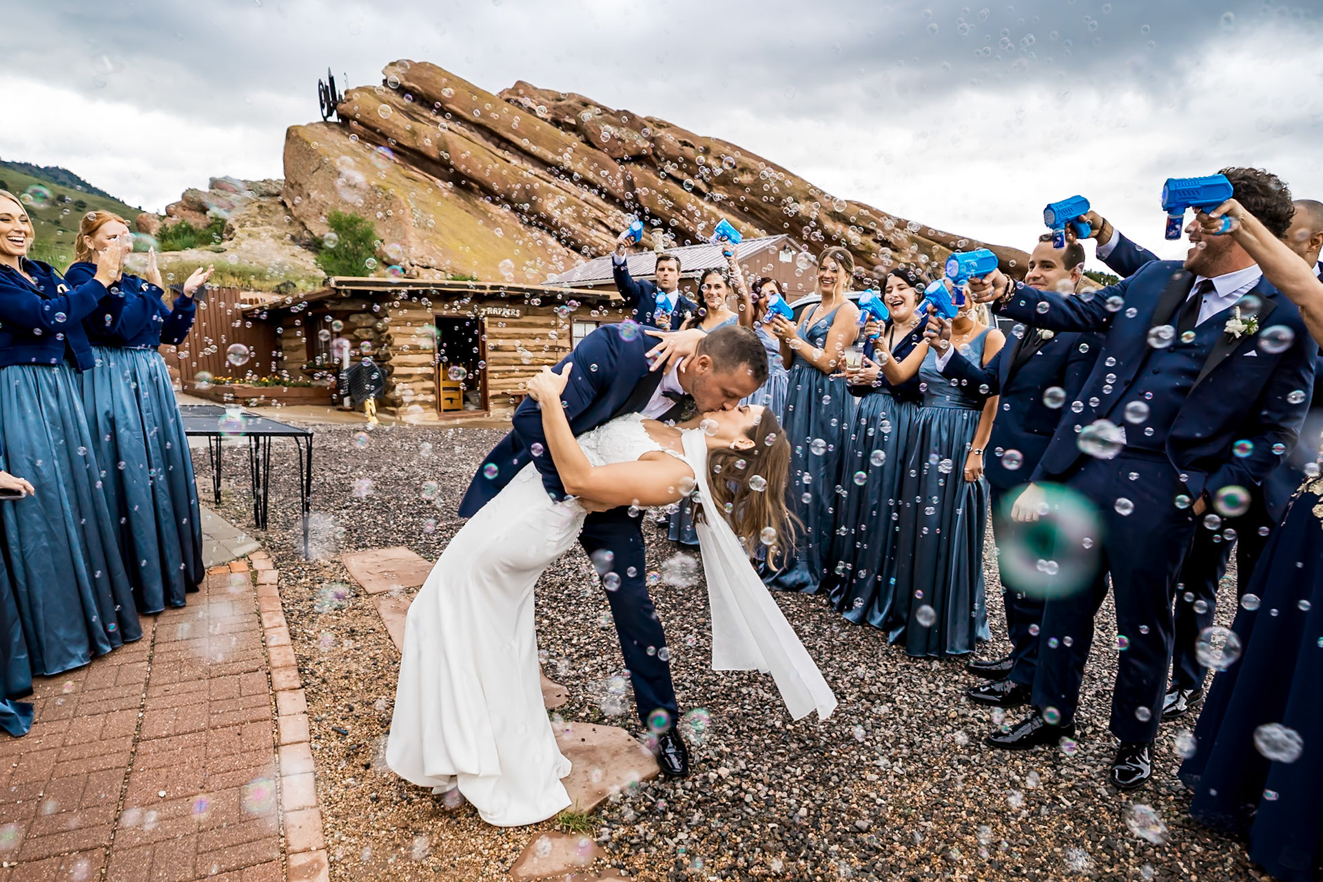 Wedding with rainbows, birds of prey, and an epic dance party at The Fort in Morrison, CO