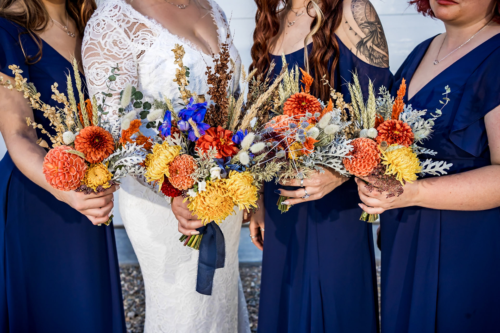 Colorful, autumn wedding at Dreams and Dragonflies in Johnstown, CO
