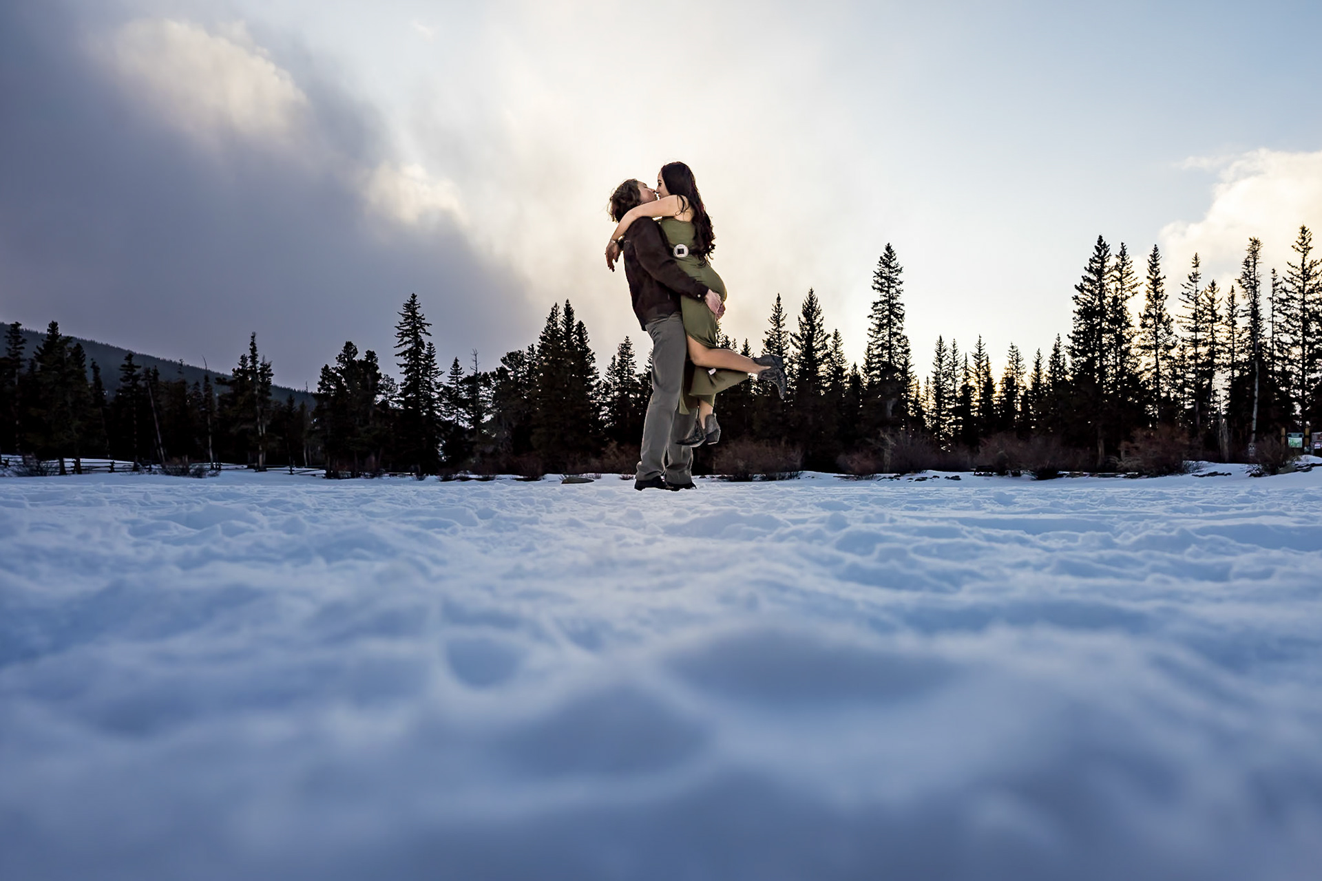 Fun, chill engagement session at Echo Lake in Evergreen, Colorado