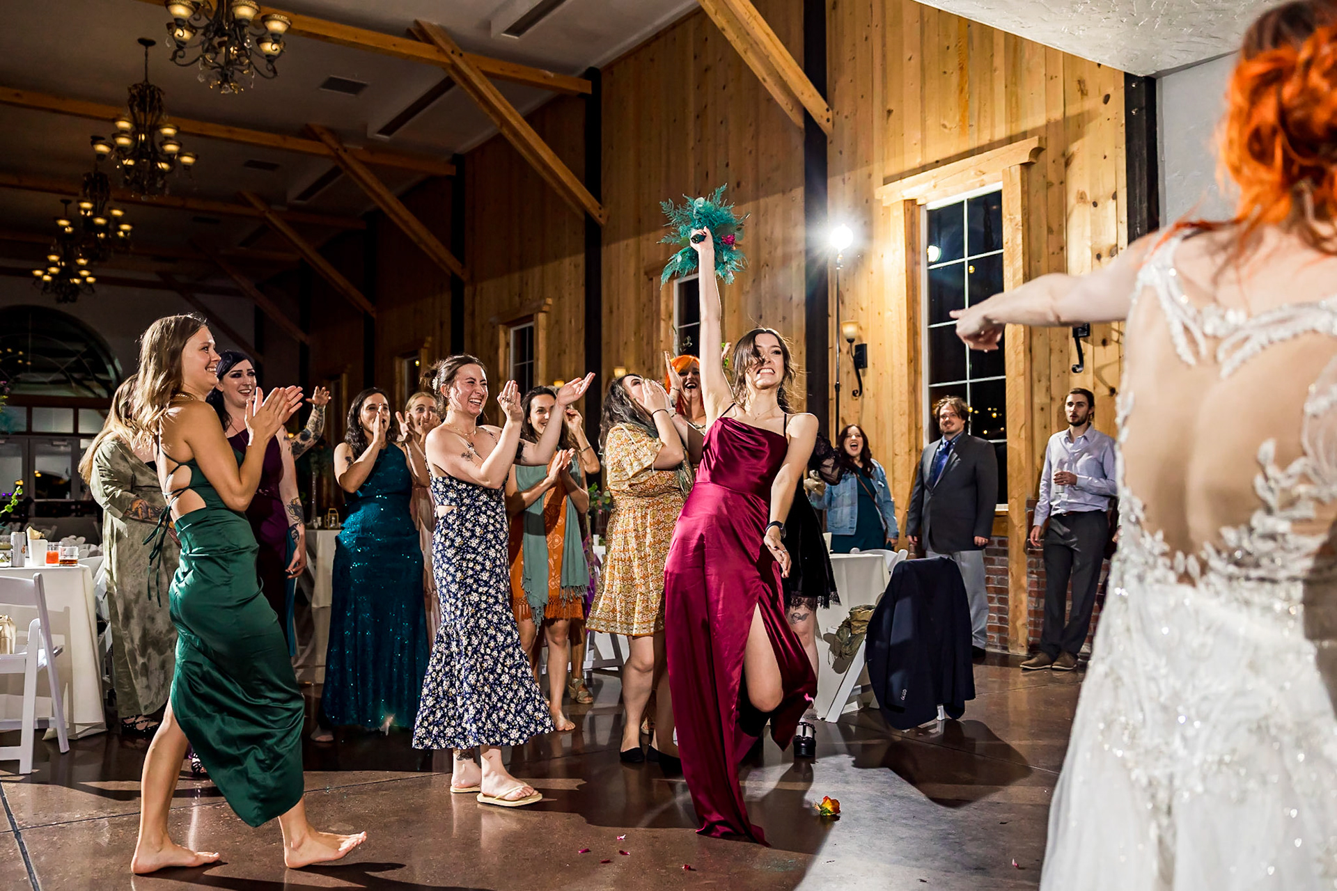 Fun, chill, and colorful wedding at Crooked Willow Farms in Larkspur, Colorado