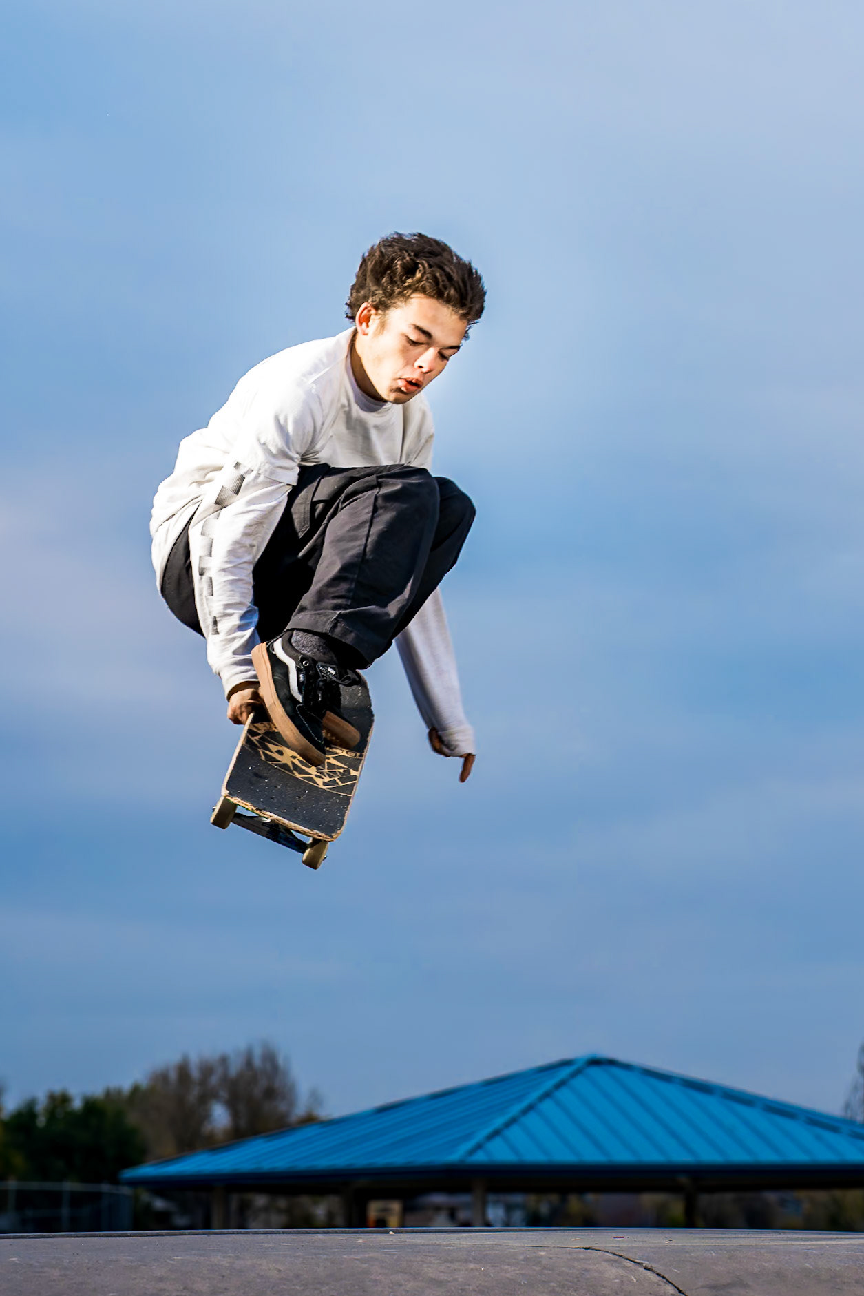 High school senior portraits at Lafayette Skatepark