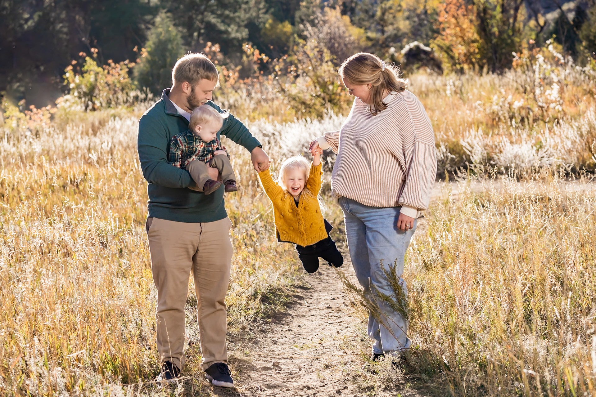 Fun, colorful, autumn family portraits at Lair o the Bear in Colorado by Bonnie Photo