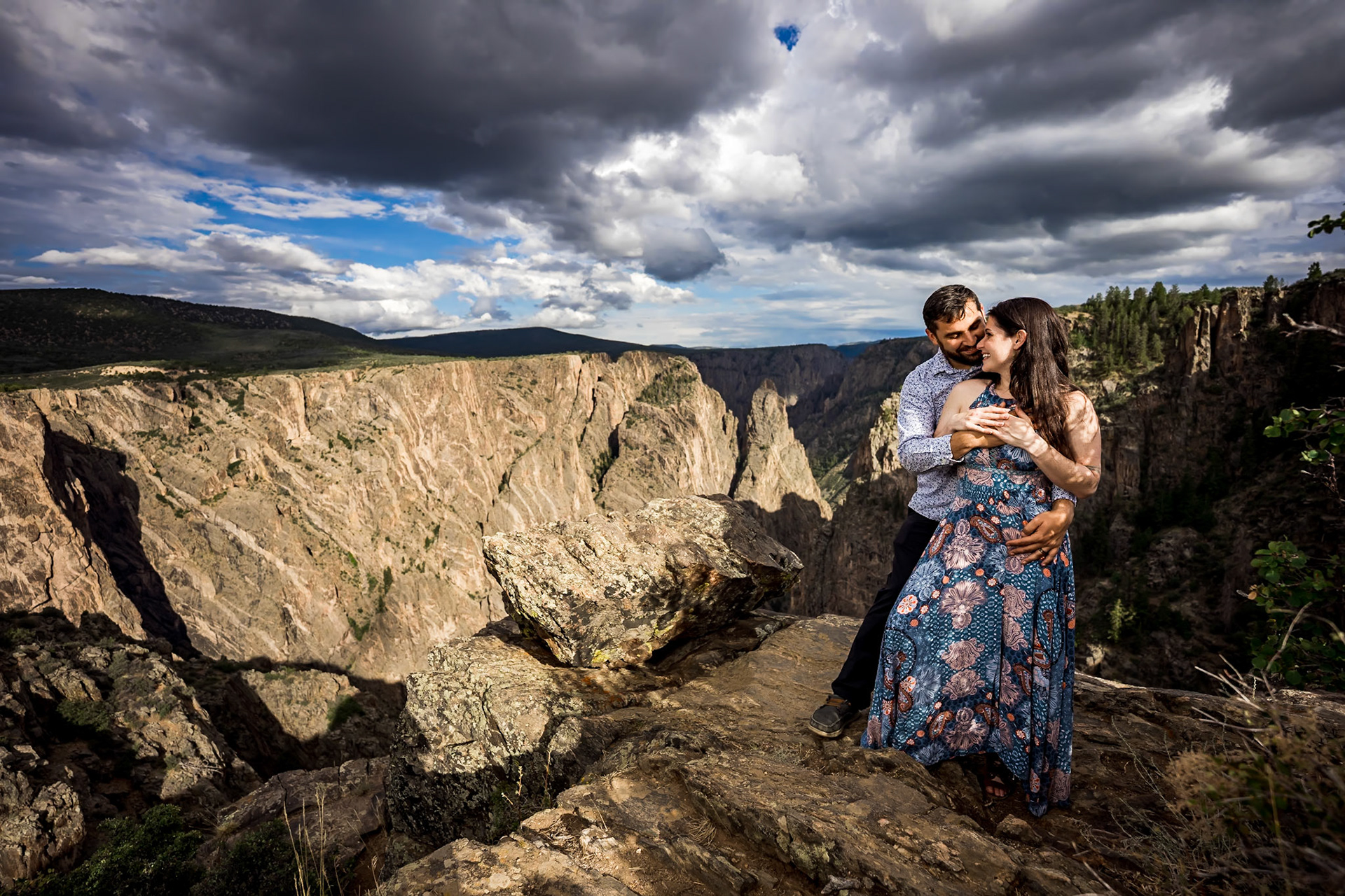 Fun, chill, adventurous engagement portrait session at Black Canyon of the Gunnison National Park in Colorado.