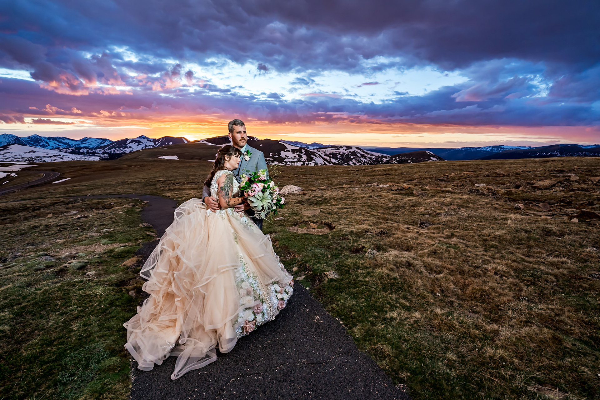 Epic wedding day portrait session in RMNP