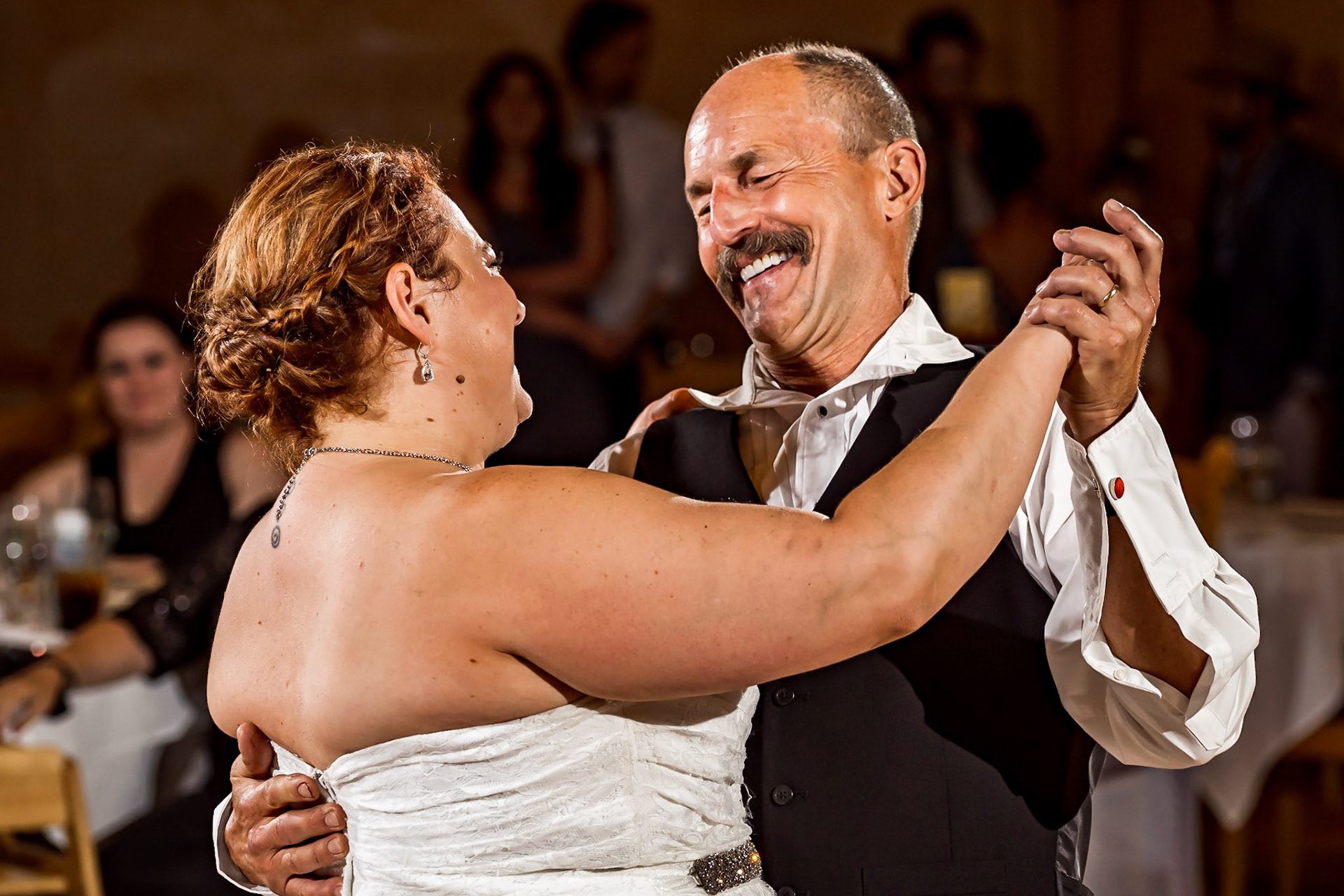 Fun and chill wedding at the Knoebel Events Center in Denver, Colorado featuring an adorable toddler ringbearer