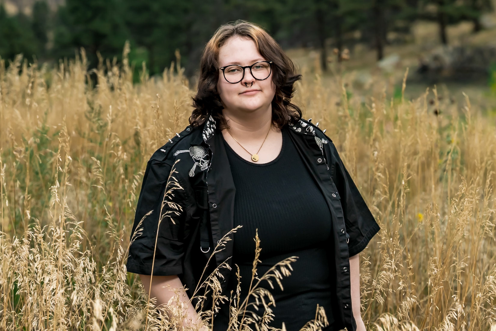 Colorful, autumn high school senior portraits in Longmont, CO