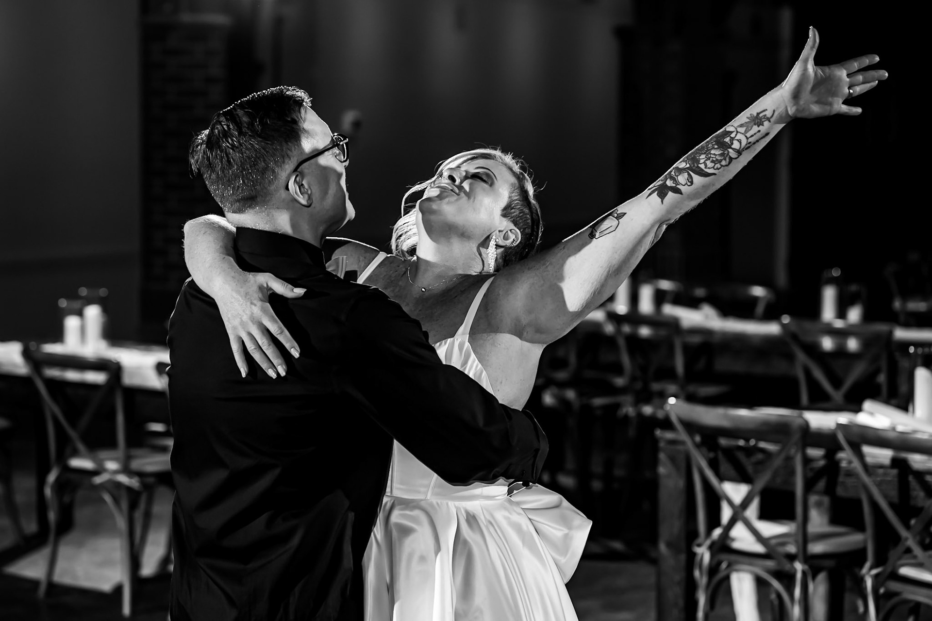 Beautiful Fall Wedding at The St Vrain in Longmont, CO with portraits at Callahan House and the Brewhop Trolley