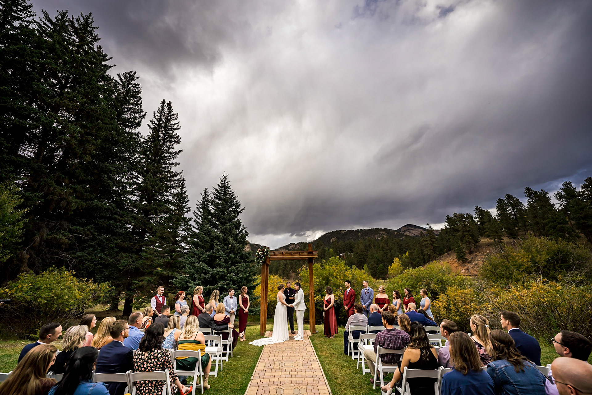 A bold and vibrant autumn wedding at Mountain View Ranch by Wedegewood Weddings.