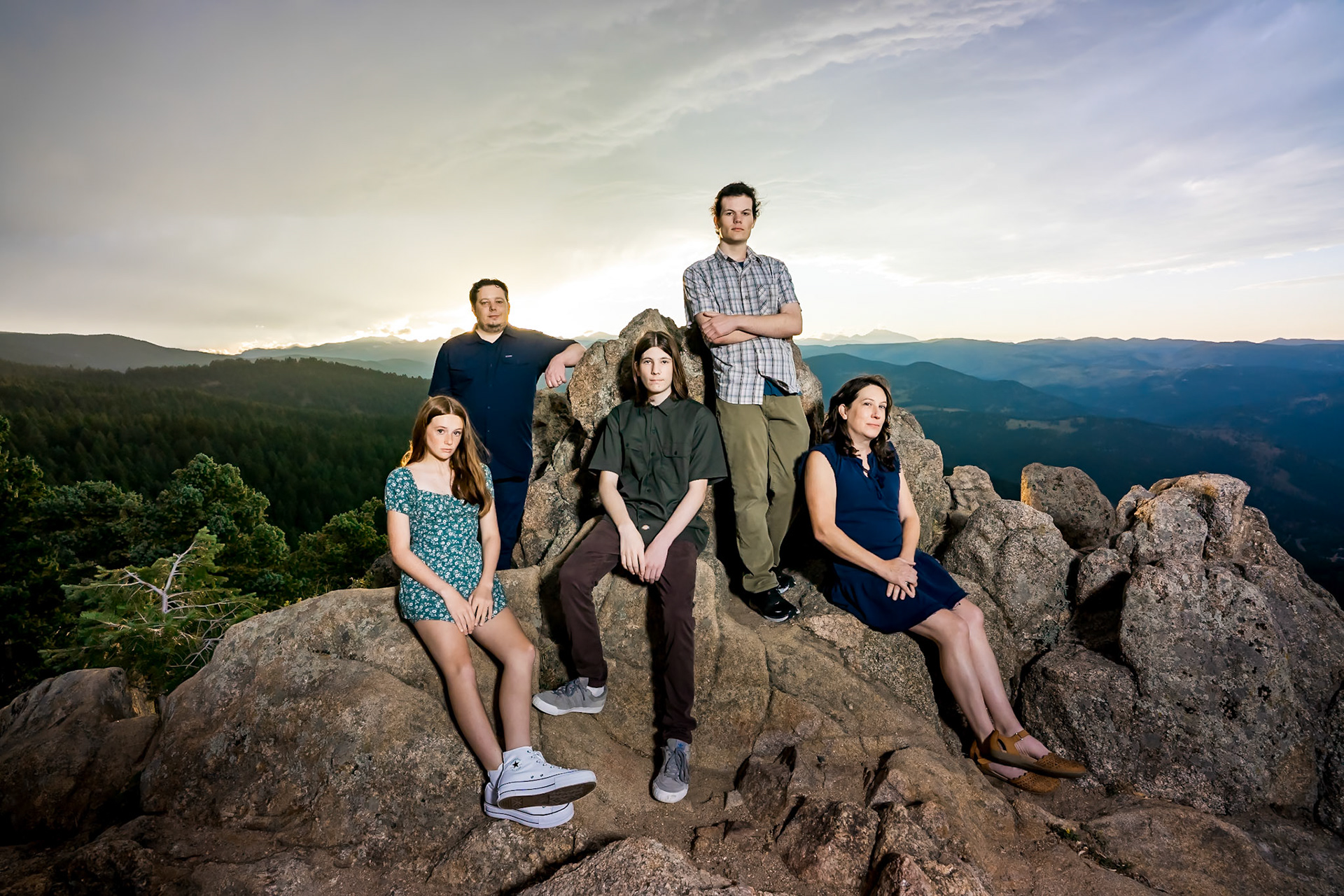 Fun and chill high school senior yearbook portraits at Lost Gulch Overlook in Boulder, CO