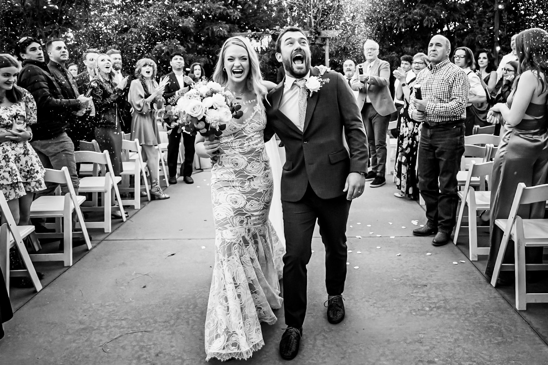 Fun, colorful, autumn wedding with children and a great dance party at 2 Penguins in Centennial, Colorado