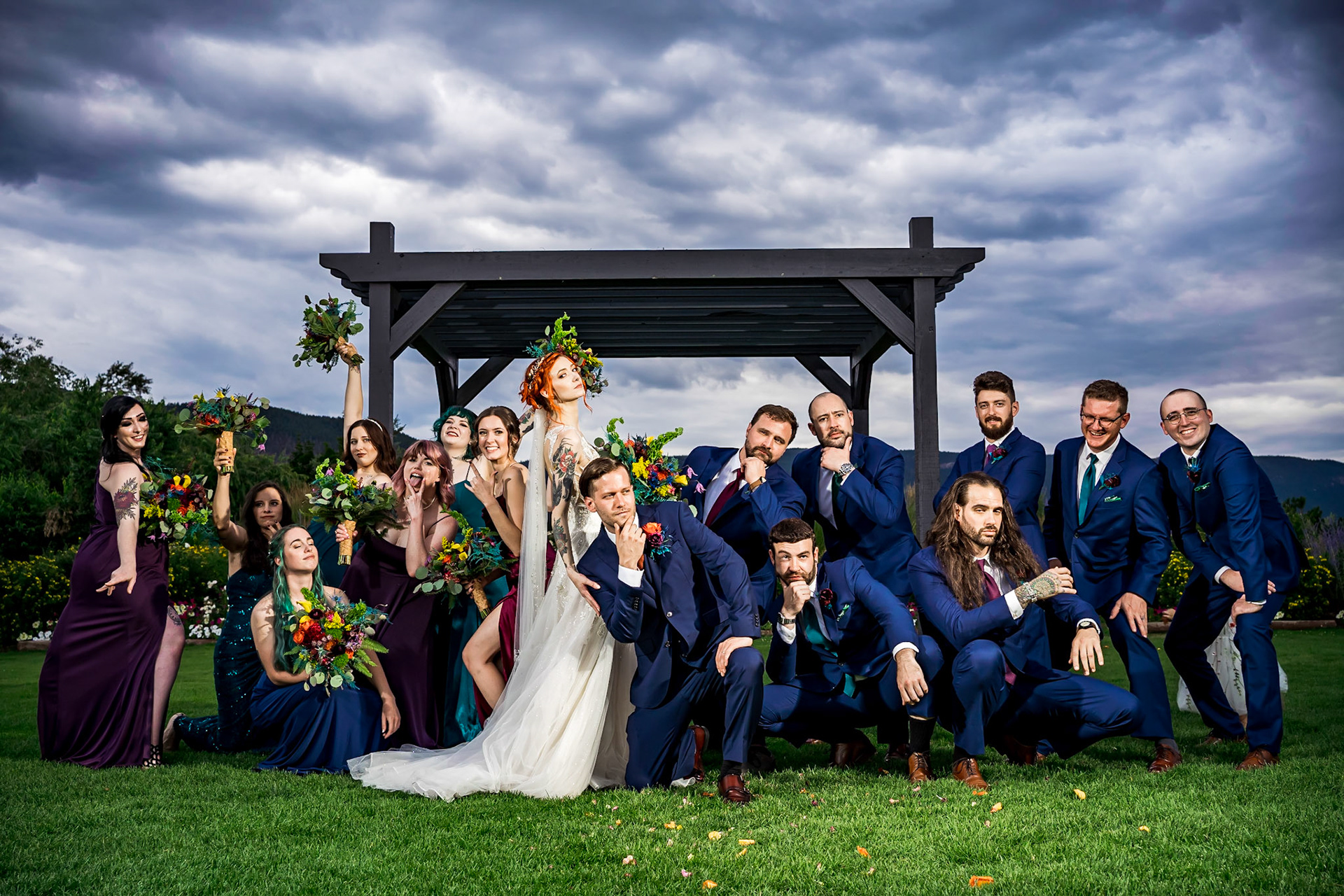Fun, chill, and colorful wedding at Crooked Willow Farms in Larkspur, Colorado
