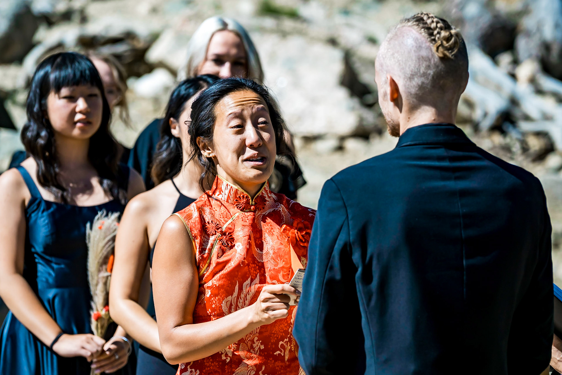 Bold, vibrant, and fun wedding at Sy Mary's Glacier and the Metlo Hotel in Denver, Colorado with a huskey ring bearer