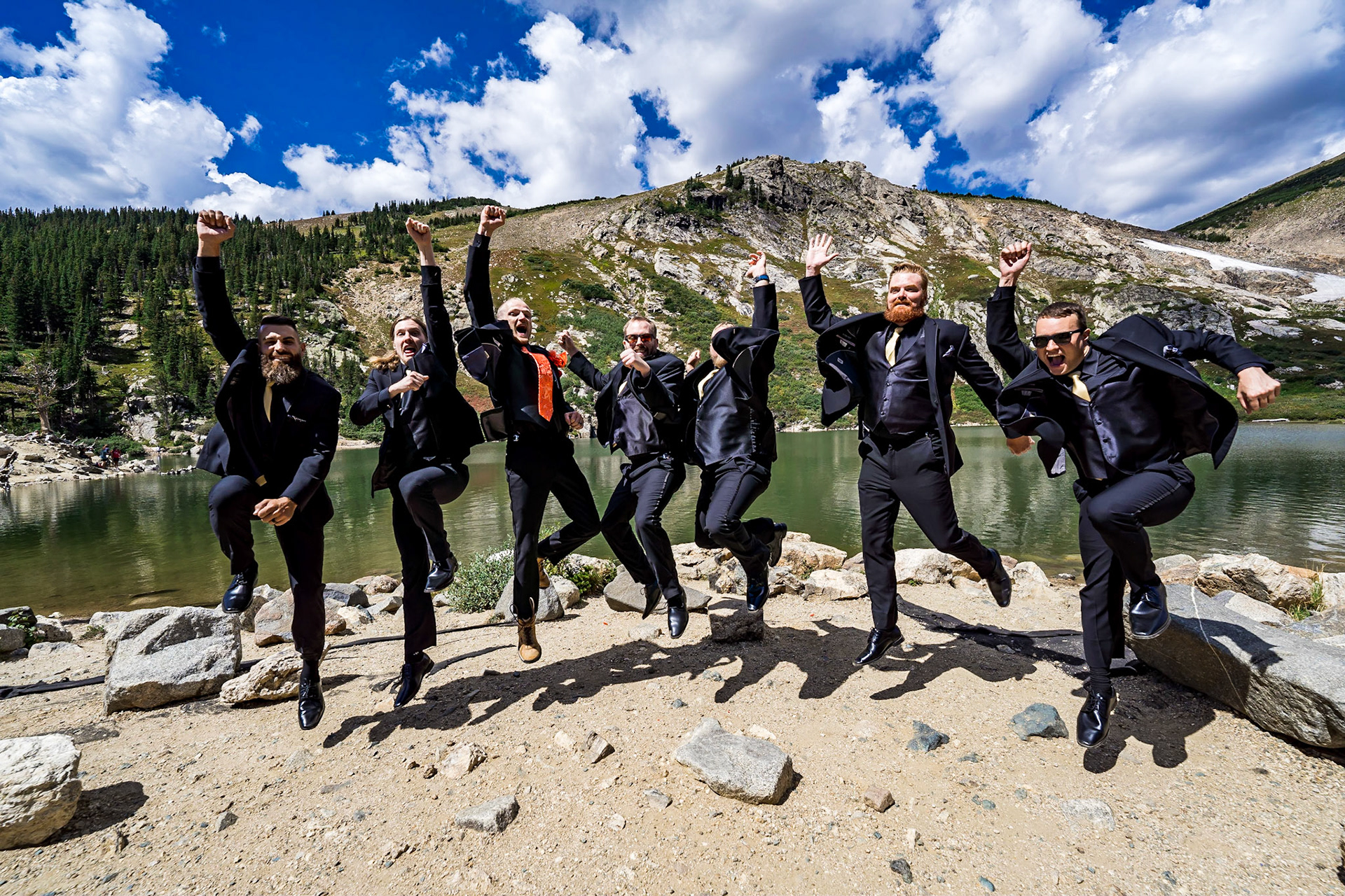 Bold, vibrant, and fun wedding at Sy Mary's Glacier and the Metlo Hotel in Denver, Colorado with a huskey ring bearer