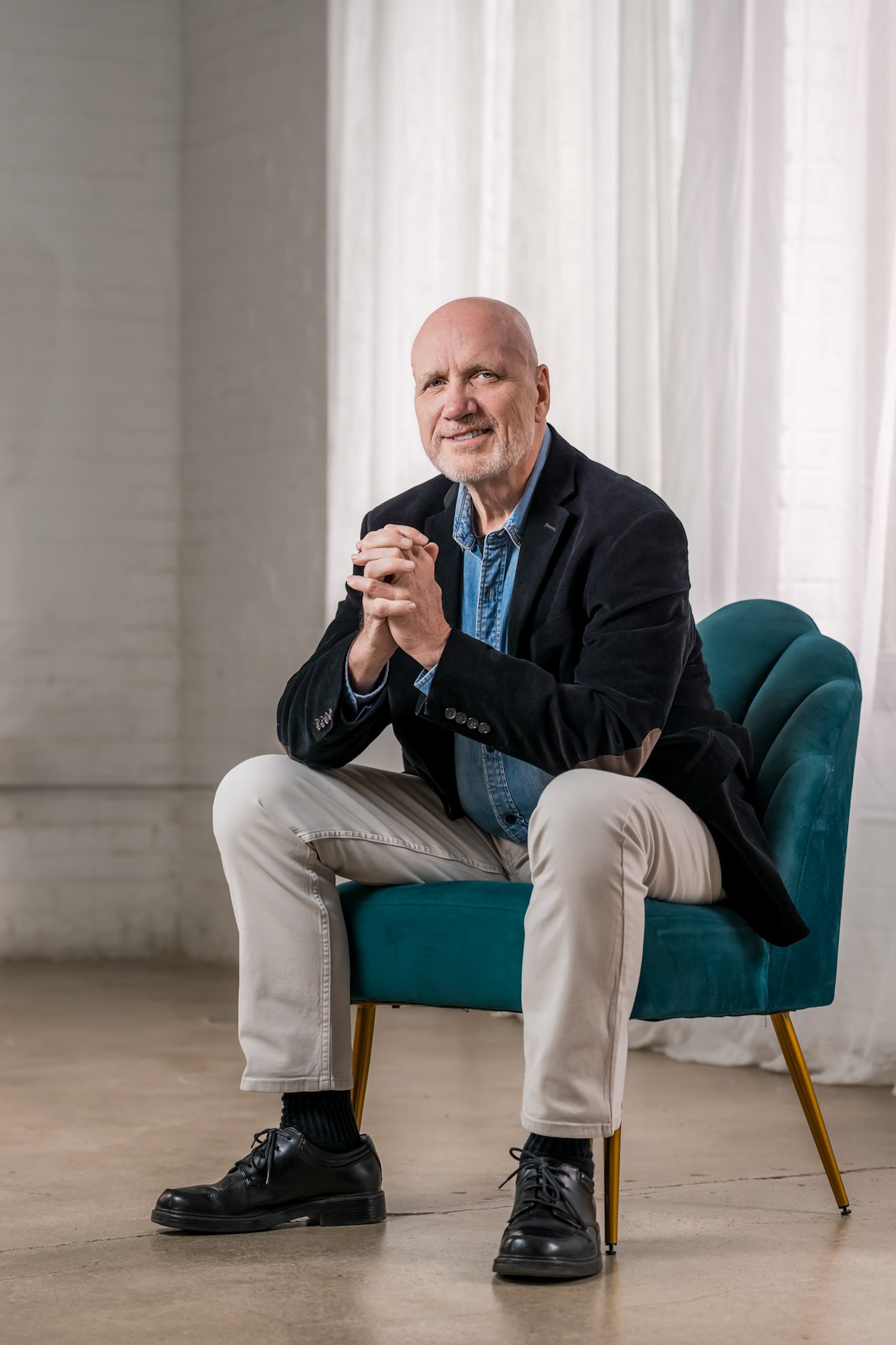Headshots for an older gentleman in Denver, CO